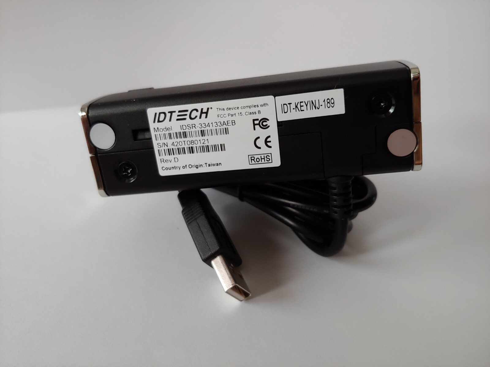 ID Tech IDSR-334133AEB Secured PCI SRED USB Swipe Magnetic Credit Card Reader