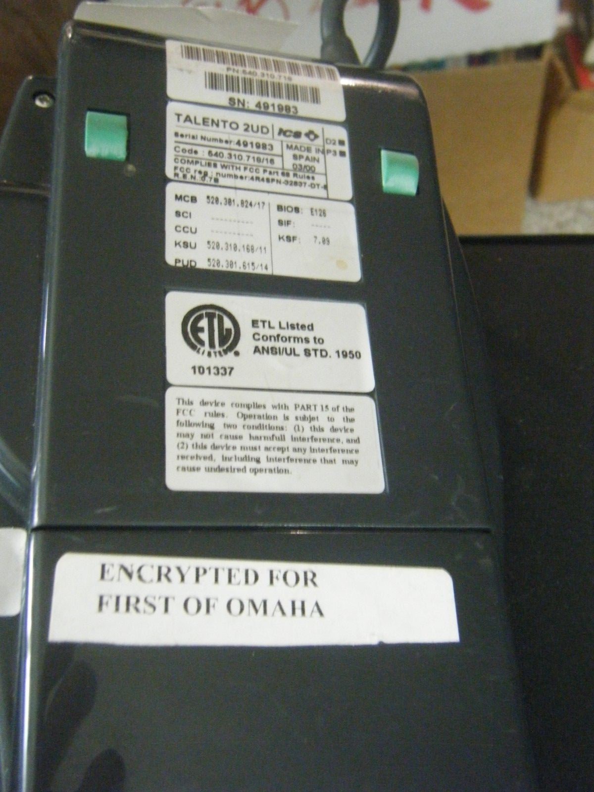 Dassault AT Talento 2UD Credit/Debit Card Machine