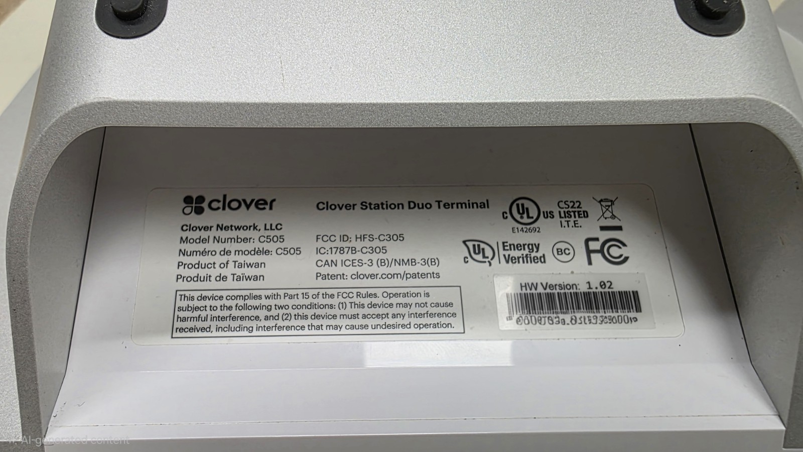 Used Clover Station Duo Terminal Customer Facing Display C505 READ POWERS ON