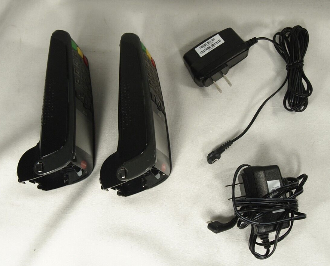 Lot 2 Ingenico iWL200 Card Terminal AsIs Parts or Repair Incomplete+Power Cables