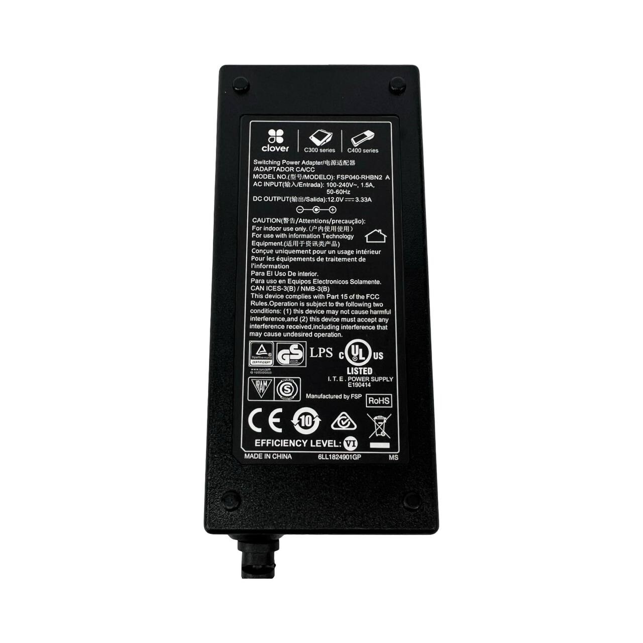CLOVER FSP040-RHBN2 12V 3.33A POWER ADAPTER C300 C400 POS