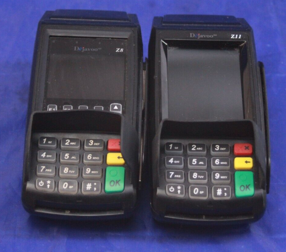 2X Dejavoo Z8 Z11 VEGA3000 Magnetic POS Credit Card Terminal No Cords UNTESTED
