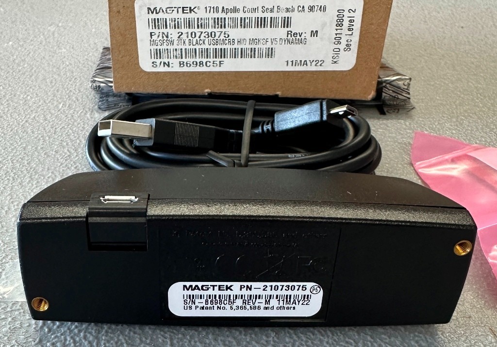 Magtek 21073075 Dynamag USB Card Reader Windows/ Android/ MAC Compatible *NEW*