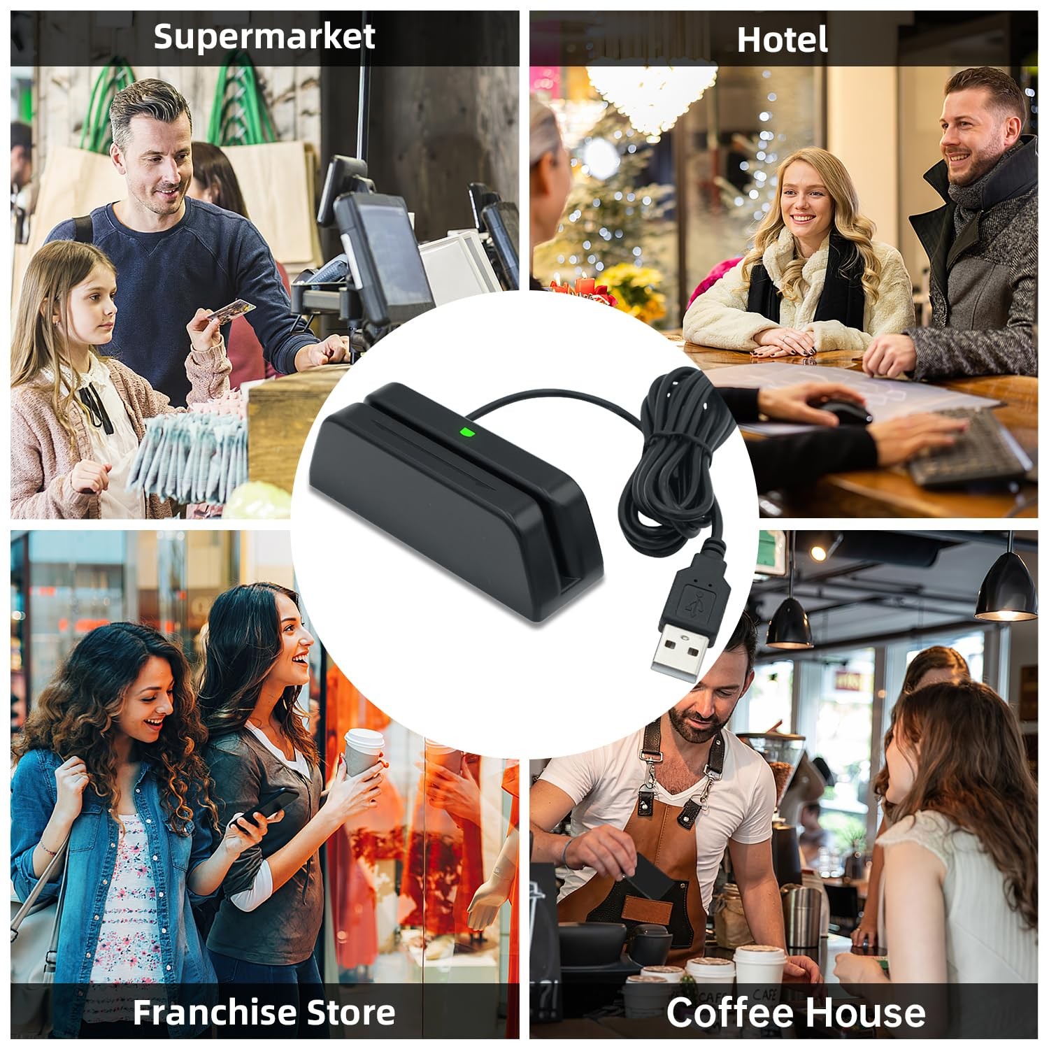 MSR123 Magstripe Reader, 3-Track Swipe Card Reader for Credit Card, , Loyalty…