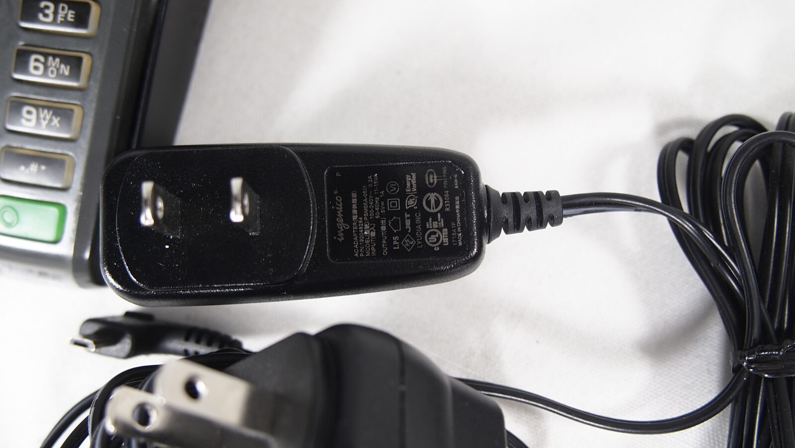 Lot 2 Ingenico iWL200 Card Terminal AsIs Parts or Repair Incomplete+Power Cables