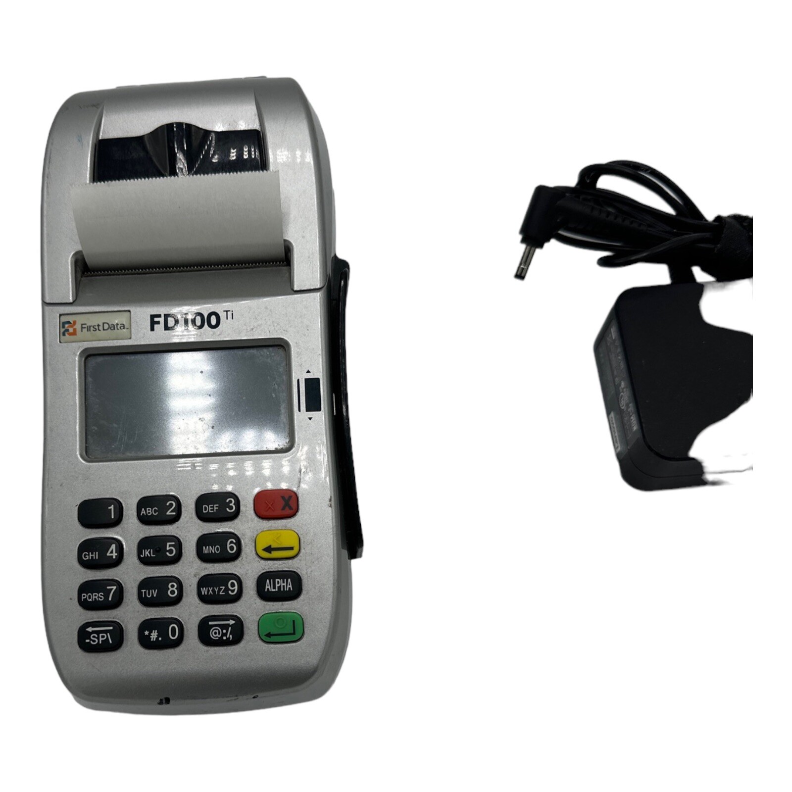 First Data FD100 TI Credit Card Terminal with Power Adapter
