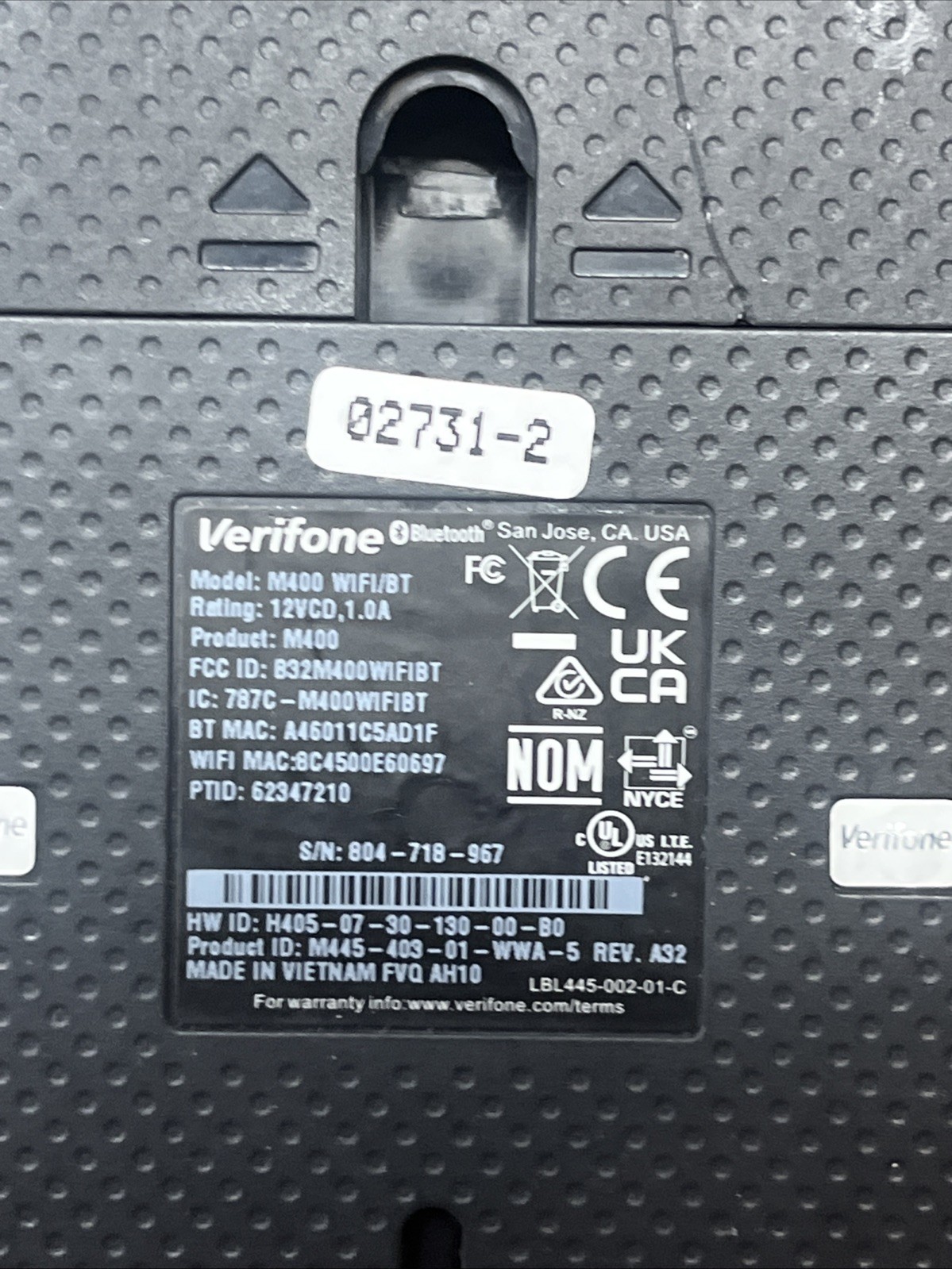 Verifone M400 Wifi/BT Credit Card Payment Terminal