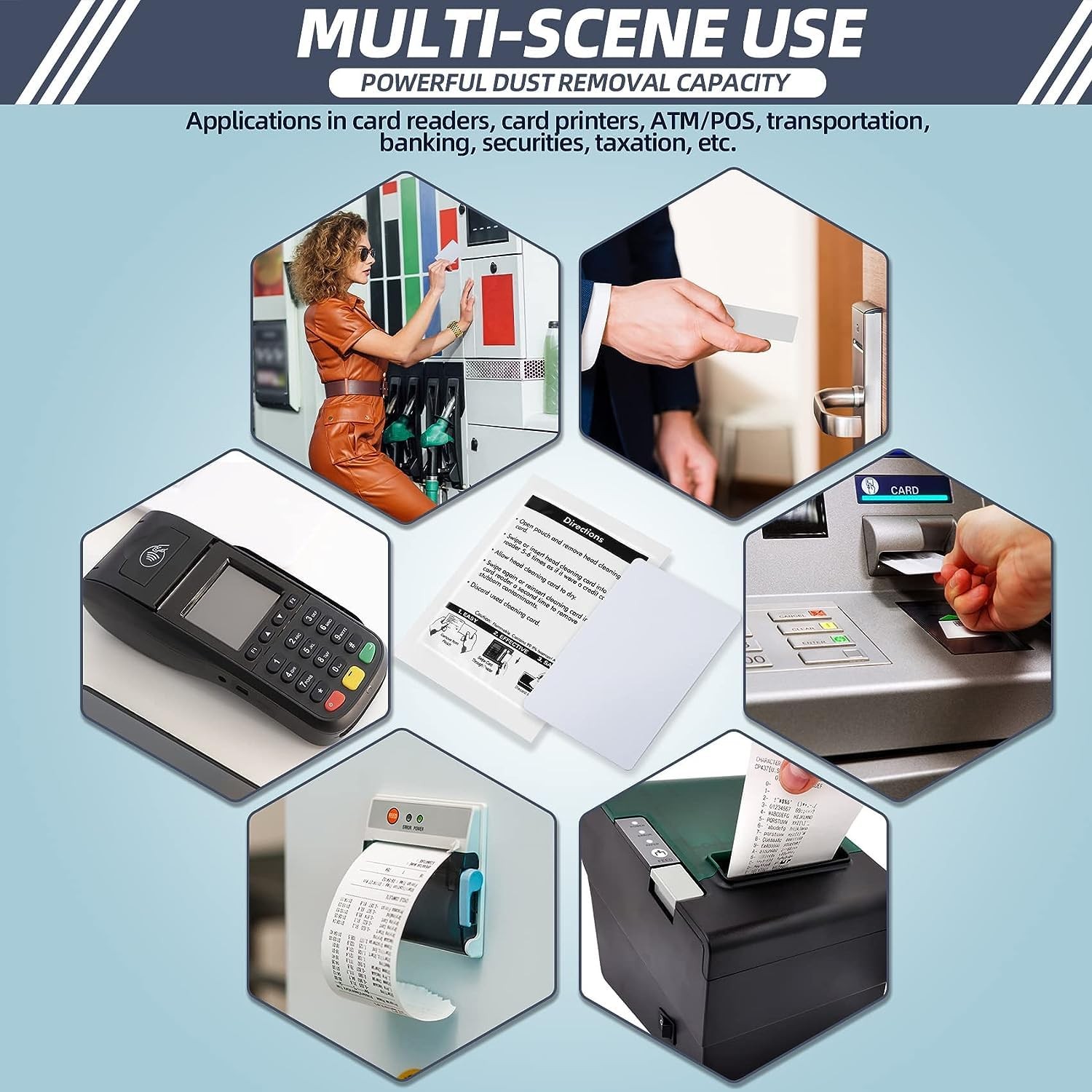 Card Reader Cleaning Cards – Dual Side Credit Card Reader Cleaner, CR80 Card Re
