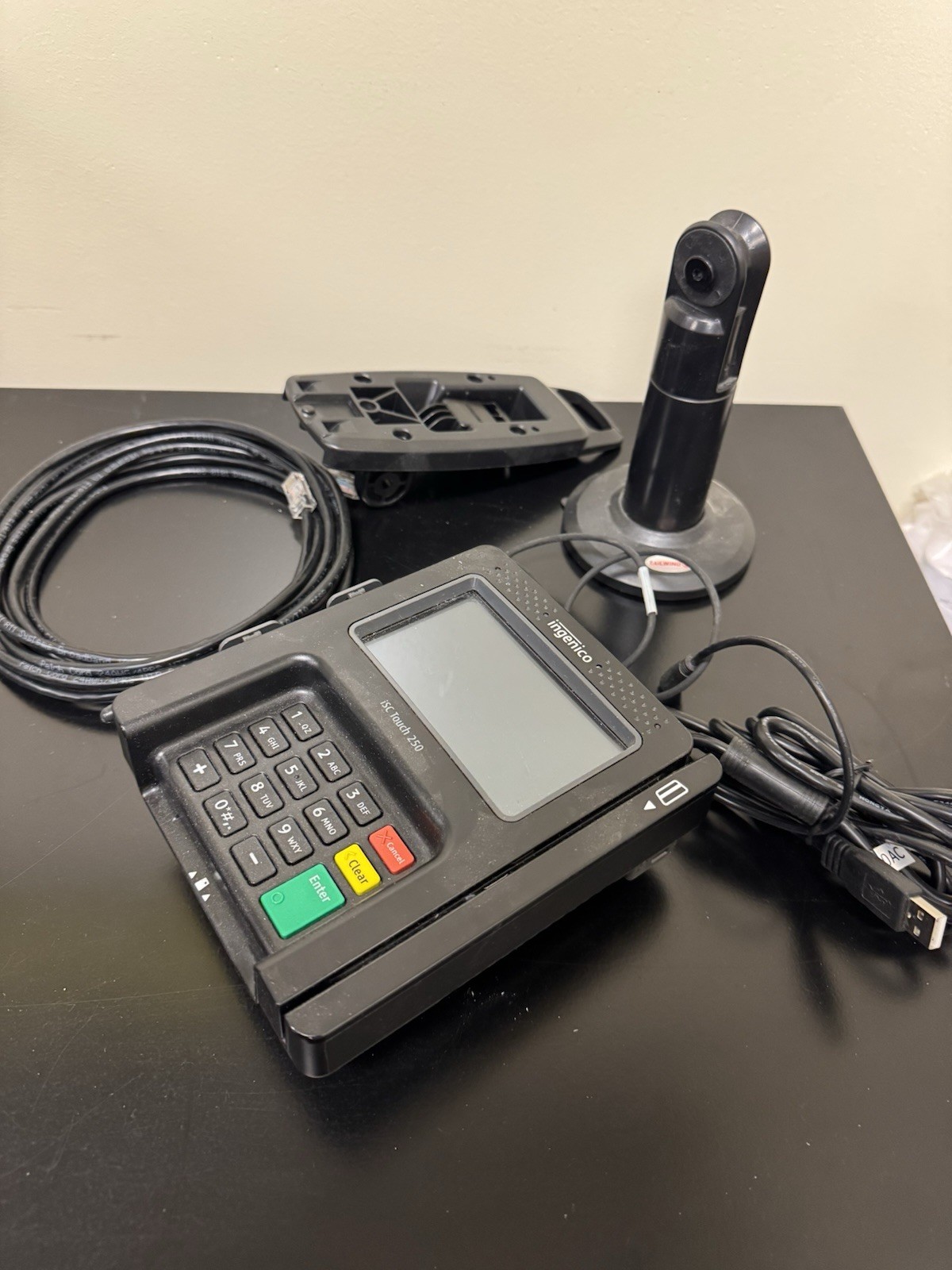 Ingenico iSC Touch 250 Wired Credit Card Terminal POS Reader w/ Keypad Cables