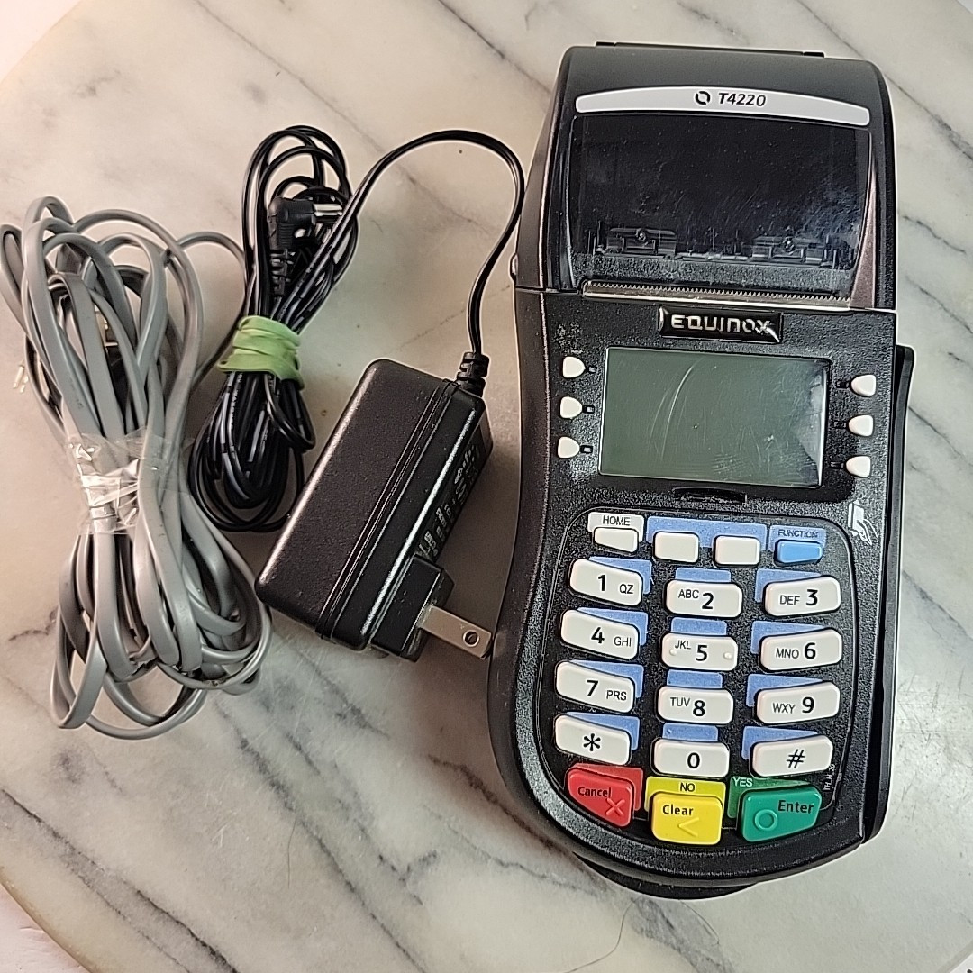 EQUINOX T4220 Merchant Credit Card Payment Terminal w/Power Cord, Phone Cable