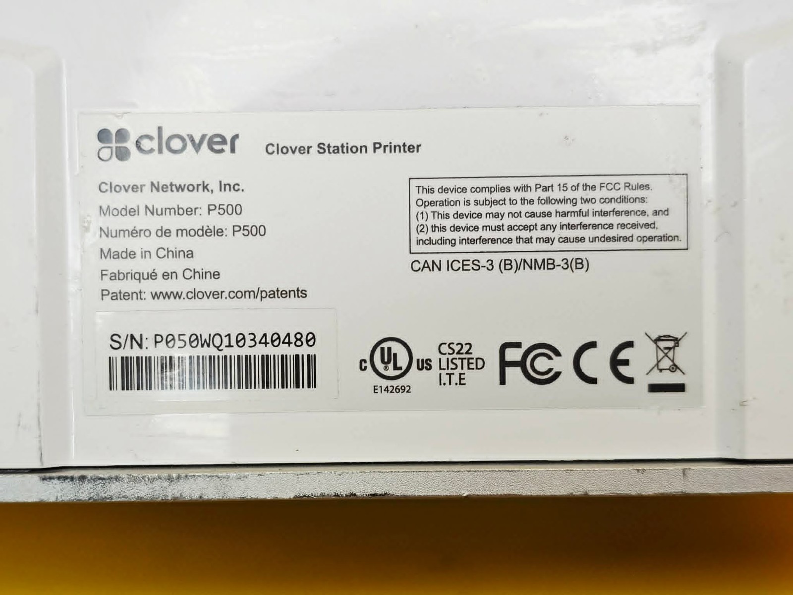 ⚡100% UNTESTED⚡LOT 2X CLOVER P500 STATION RECEIPT PRINTER THERMAL POS TERMINAL⚡