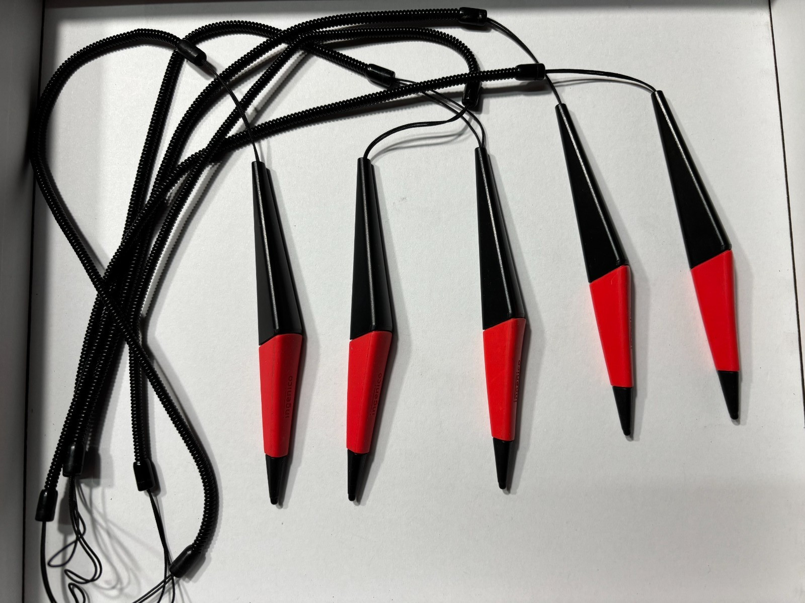 LOT of 5 Ingenico Lane 7000 / 8000 Magnetic Stylus Pen Red Grip great condition