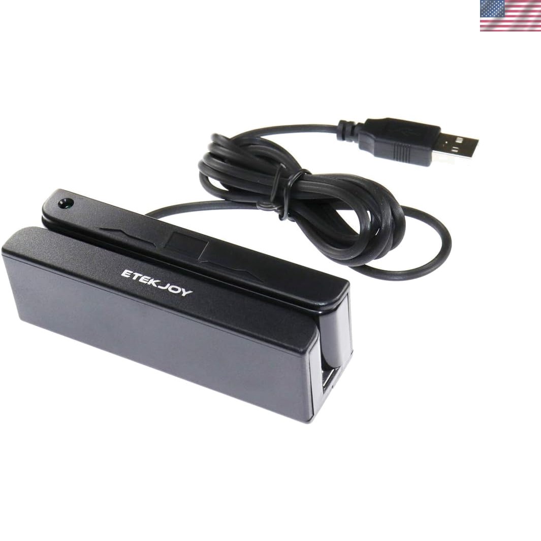 Compact USB Magnetic Stripe Card Reader with LED Indicator for Retail Use