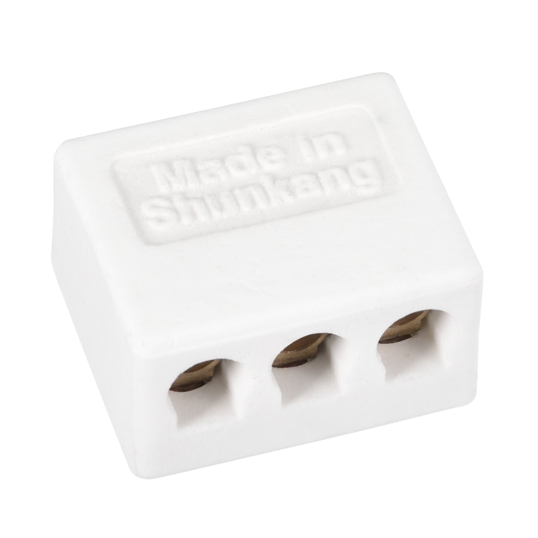 3 Way Ceramics Terminal Blocks High Temp Porcelain Ceramic 36x30x20mm 2 Pcs