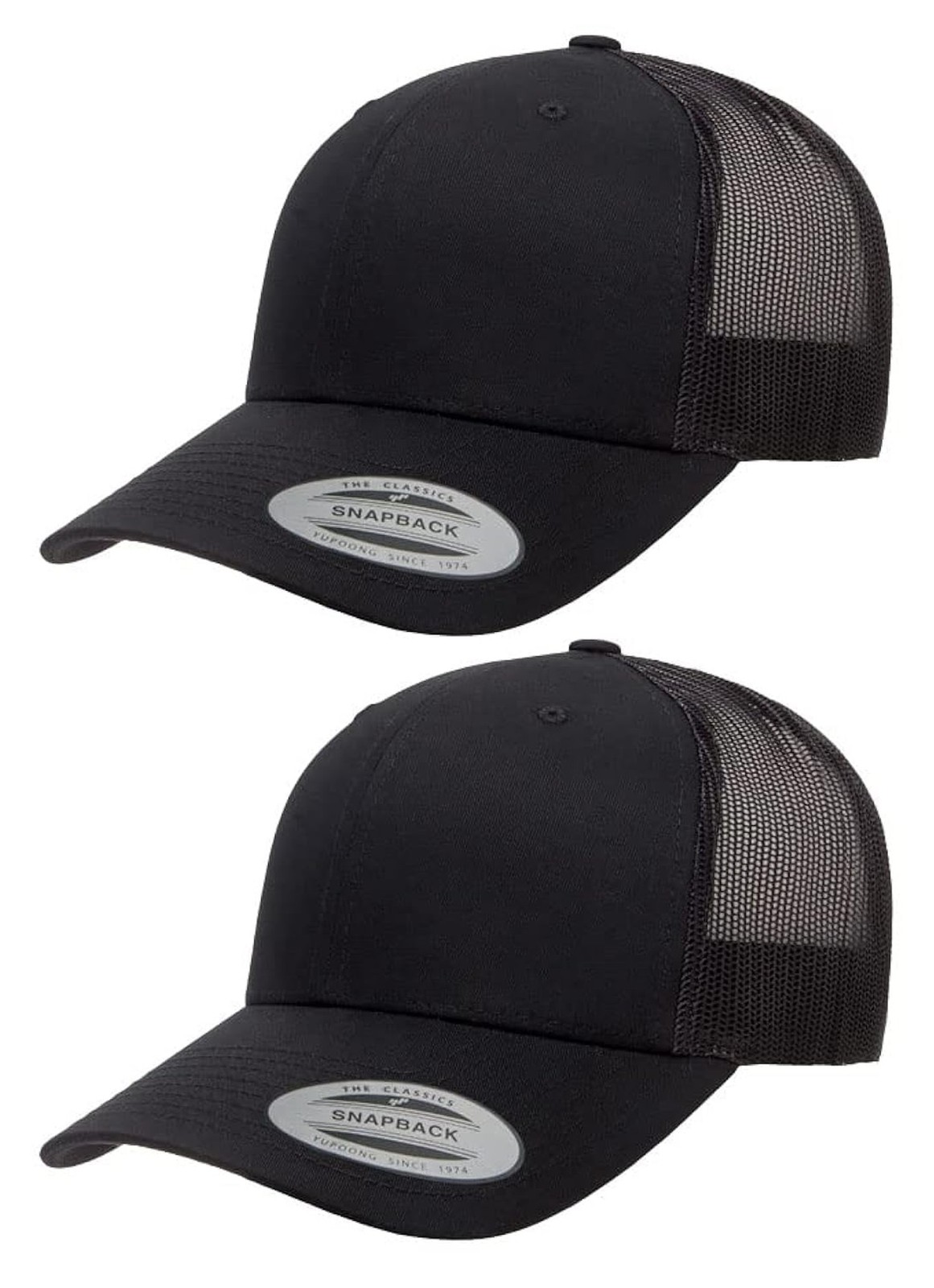 Yupoong Yp Classics Retro Trucker Cap Black One Size 2 Pack