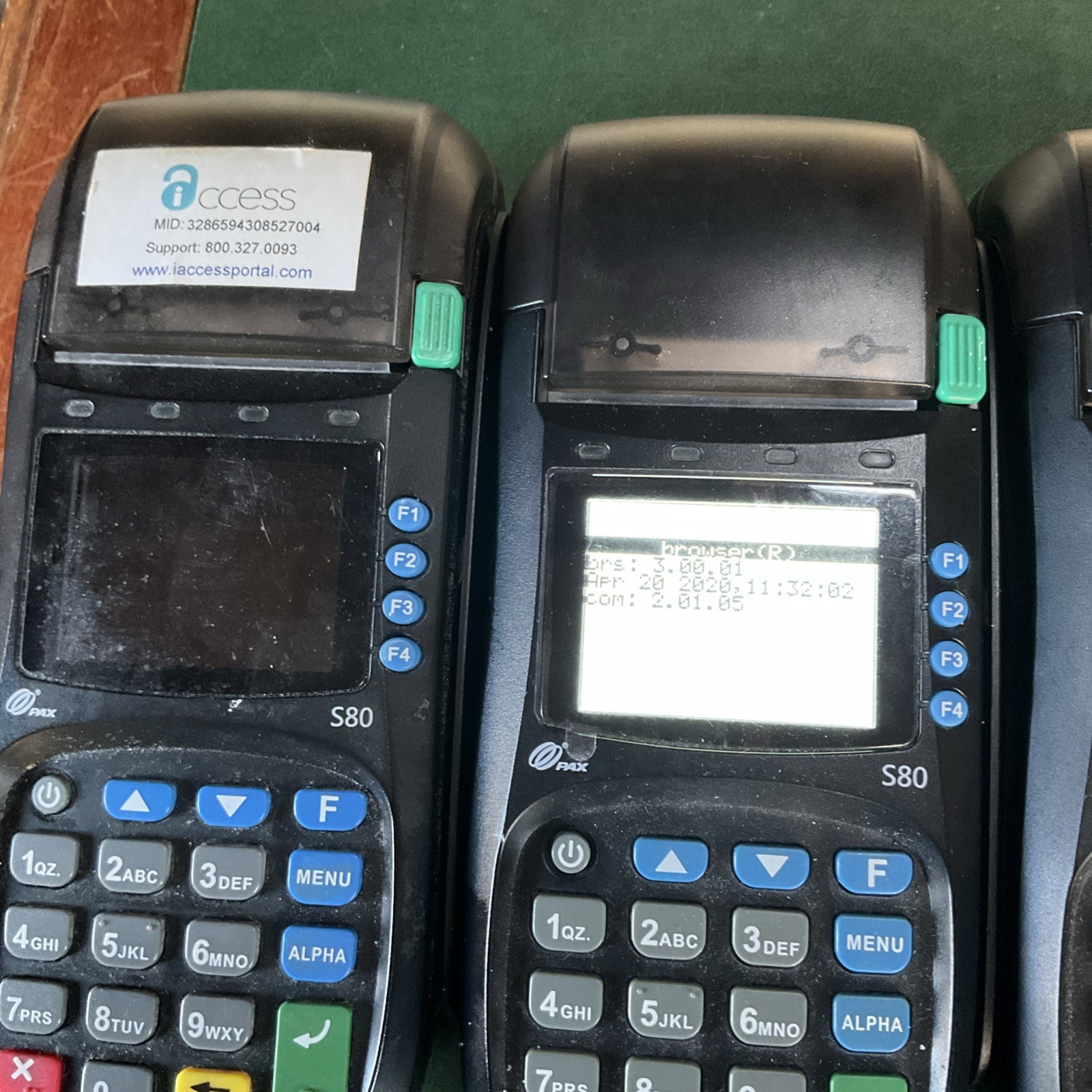 PAX S80 Credit Card Terminal POS Lot of 3 Powers On Untested Parts Repair
