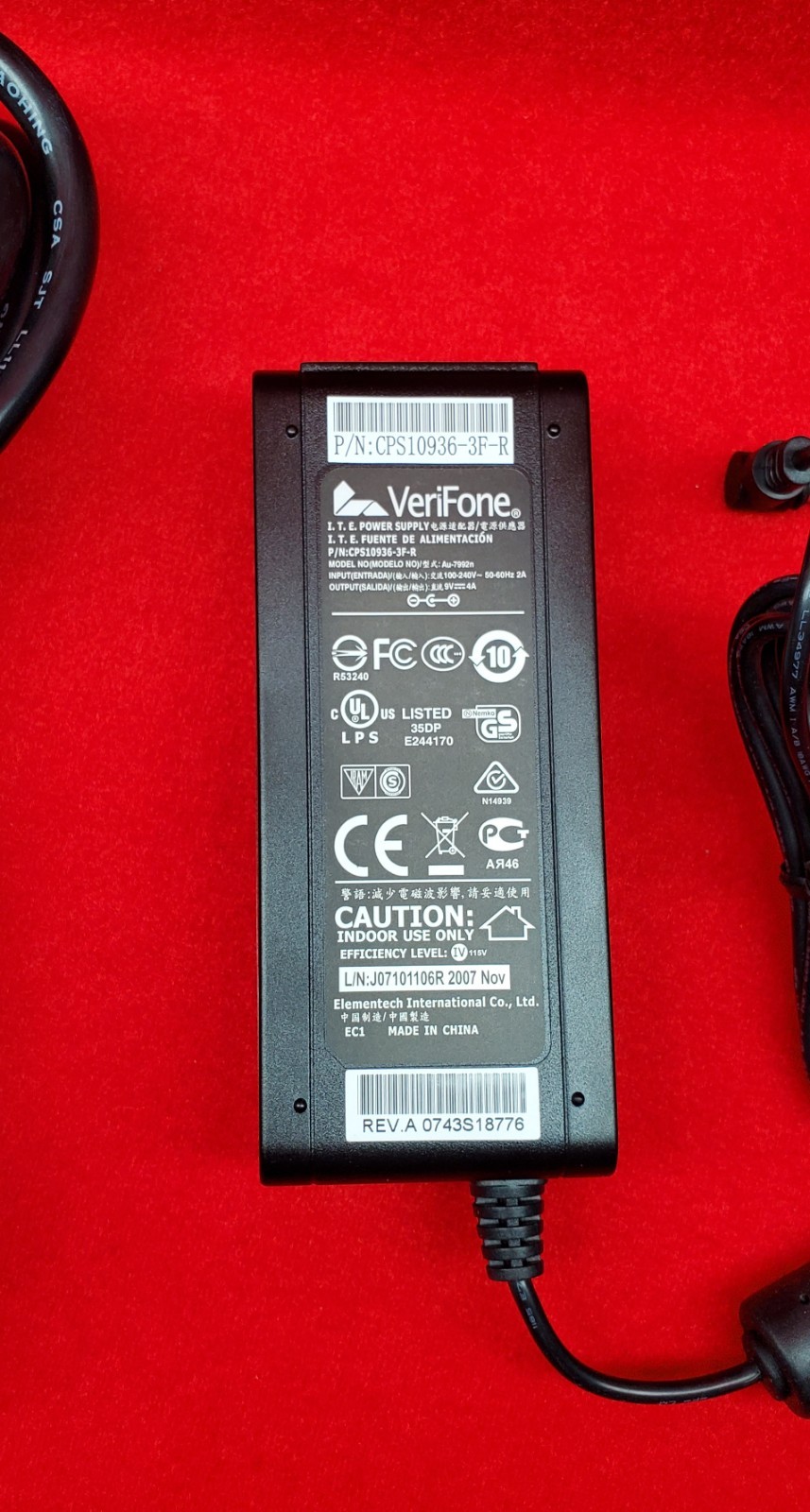 Original Verifone AC/DC Power Adapter for VX510 Omni 3730 VX520 VX570 Terminals