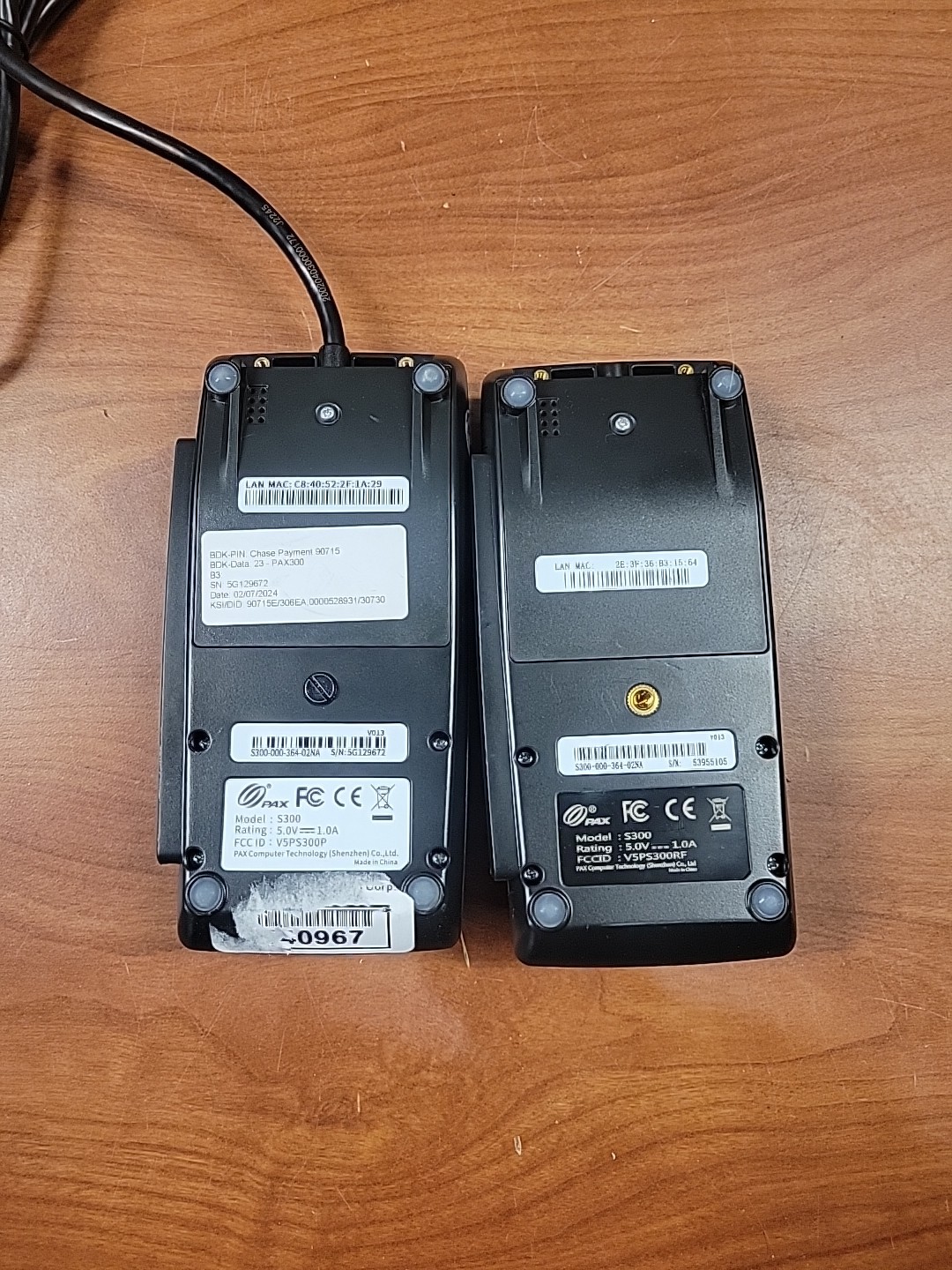 (2) PAX S300 Integrated PIN Pad Credit Card Terminal