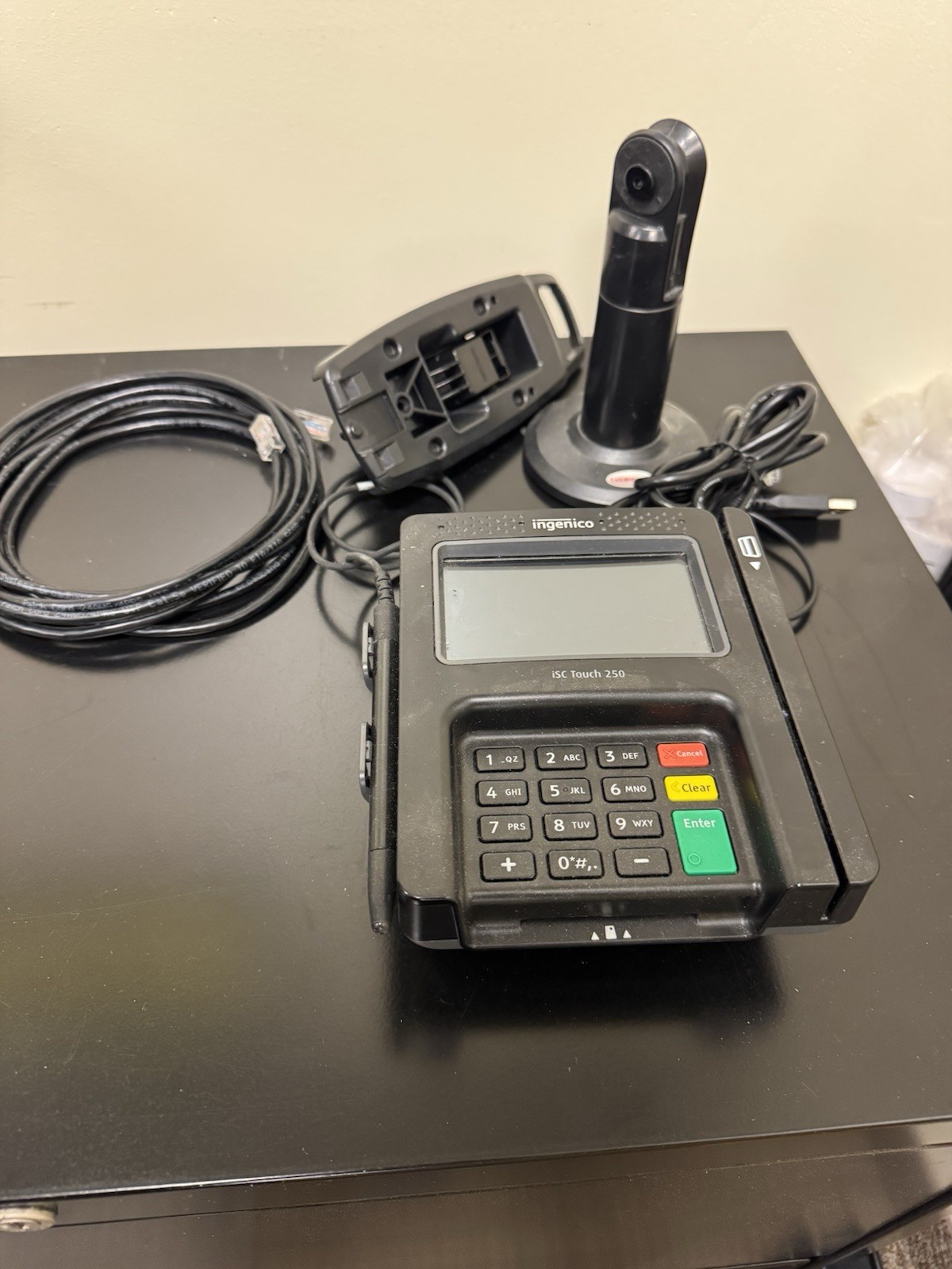 Ingenico iSC Touch 250 Wired Credit Card Terminal POS Reader w/ Keypad Cables