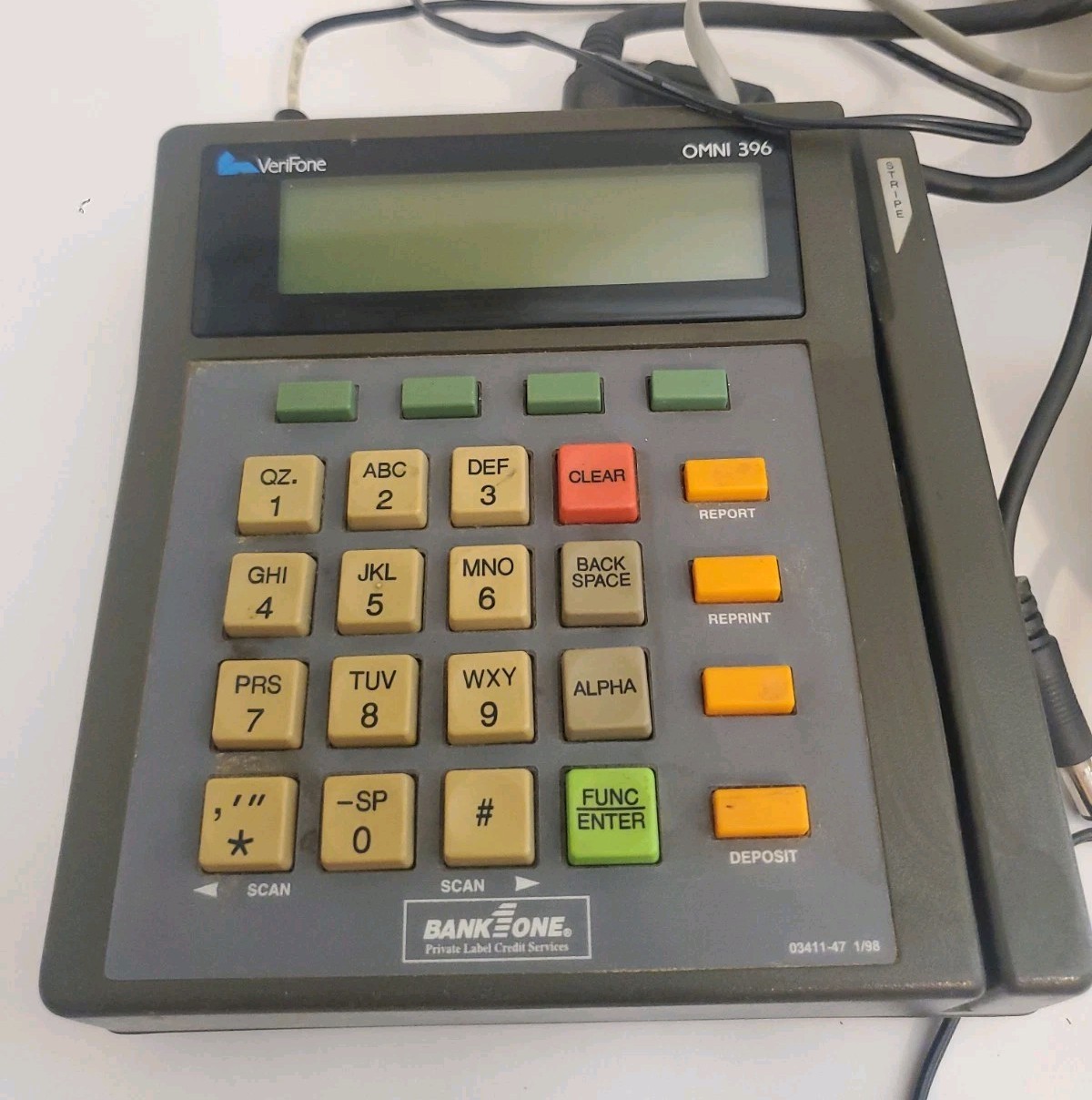 Vintage VeriFone Omni 396 Credit Card Terminal GE Card Services Retro Hacking