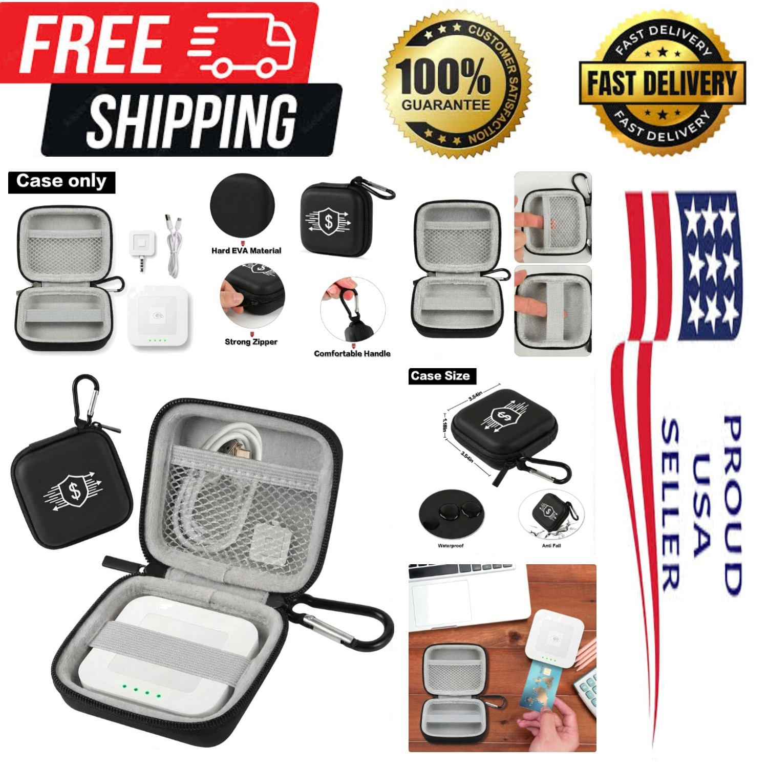 Hard Case for Square Reader for Contactless and Chip 2nd Gen | Hard EVA Prote…