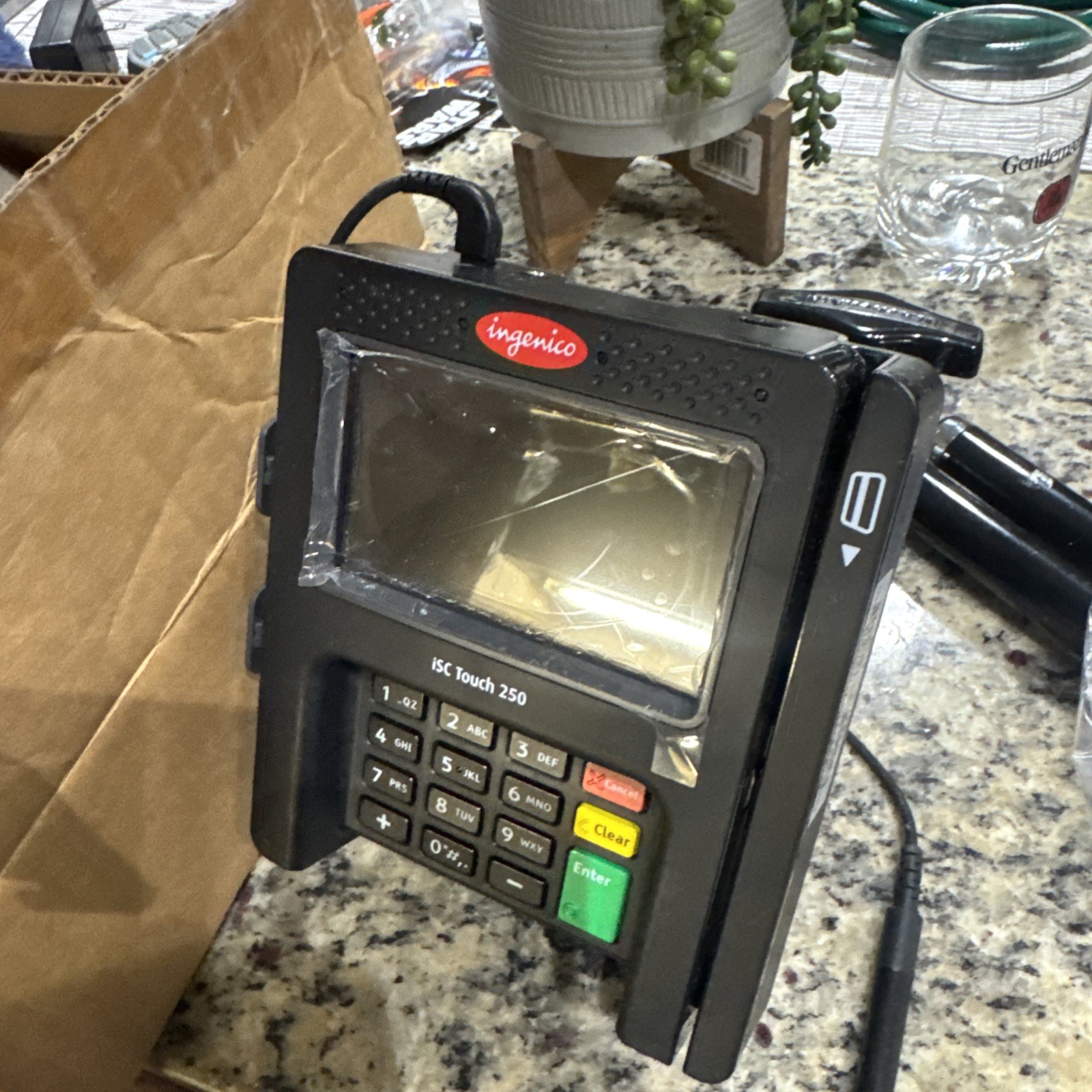NEW OPEN BOX Ingenico ISC Touch 250 Payment Terminal – with swivel stand