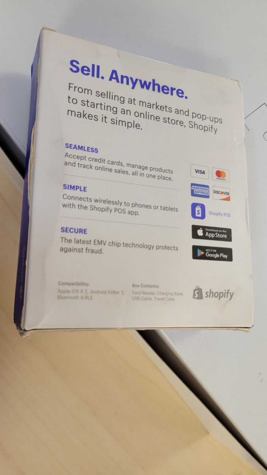 *box Has Wear NewUnopened* Shopify Chip Swipe Credit Card Reader White Model