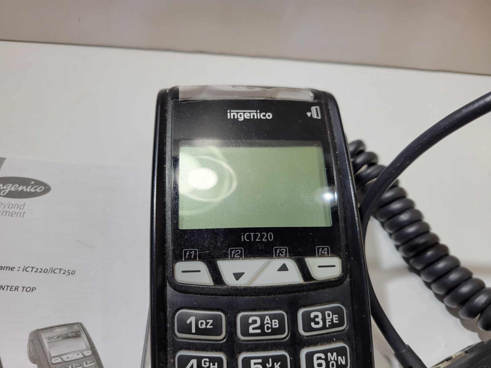 Ingenico ICT250 Card Terminal Reader Printer with Power Adapter and LAN Cable