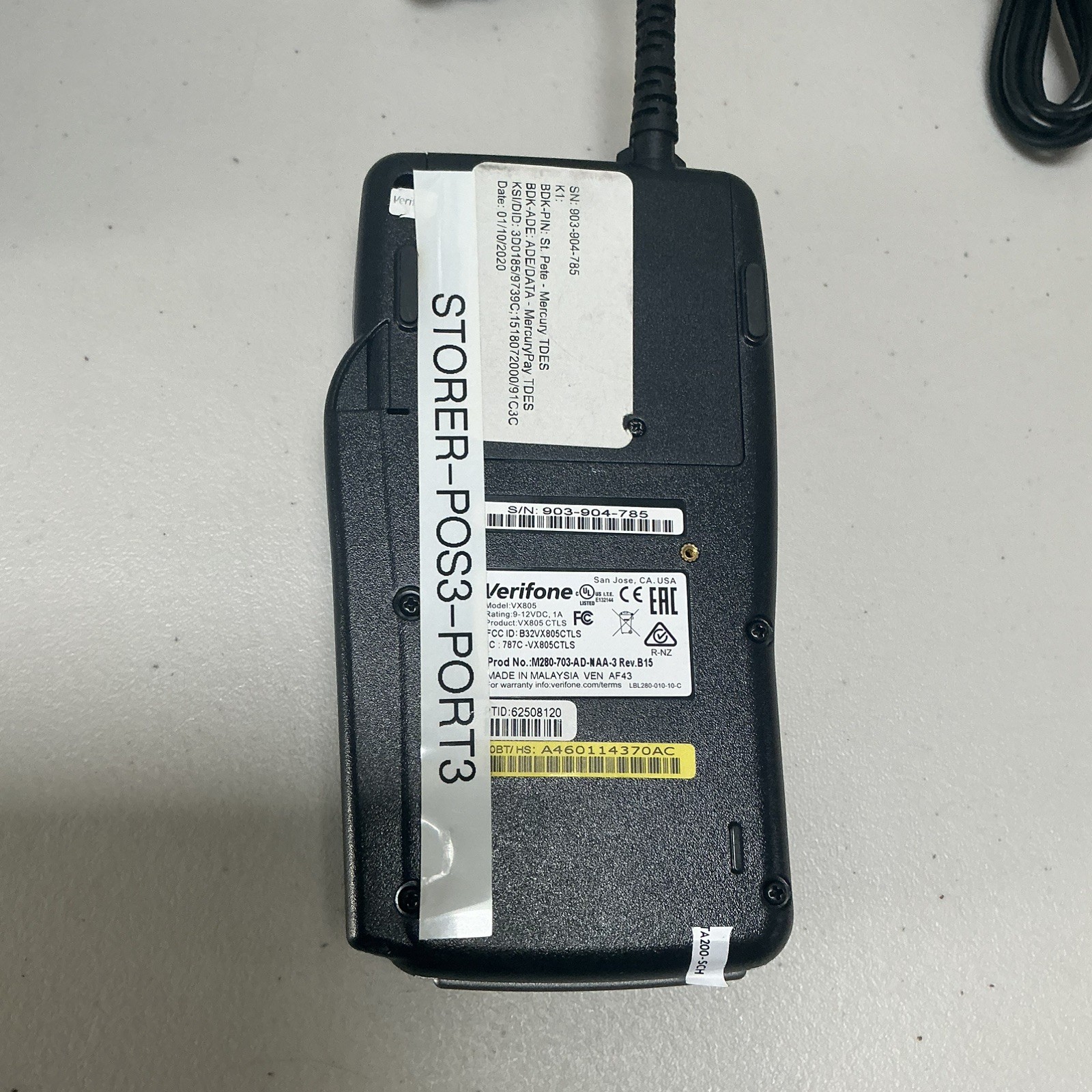 Verifone VX-805 Card Reader 160mb Keypad clean working USB