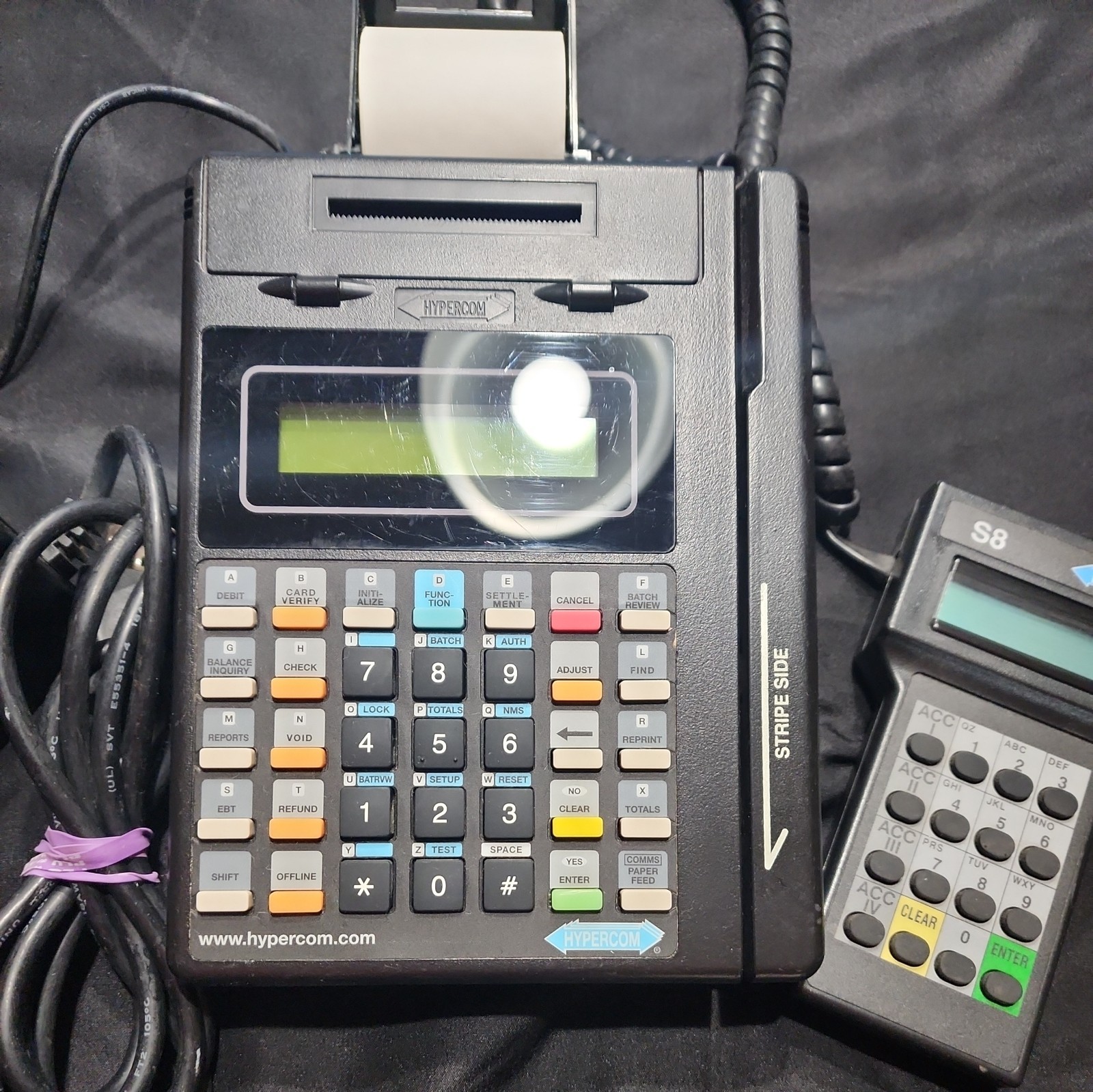 Hypercom T7PLUS Credit Card Terminal with Power Supply Untested Bought In Estate