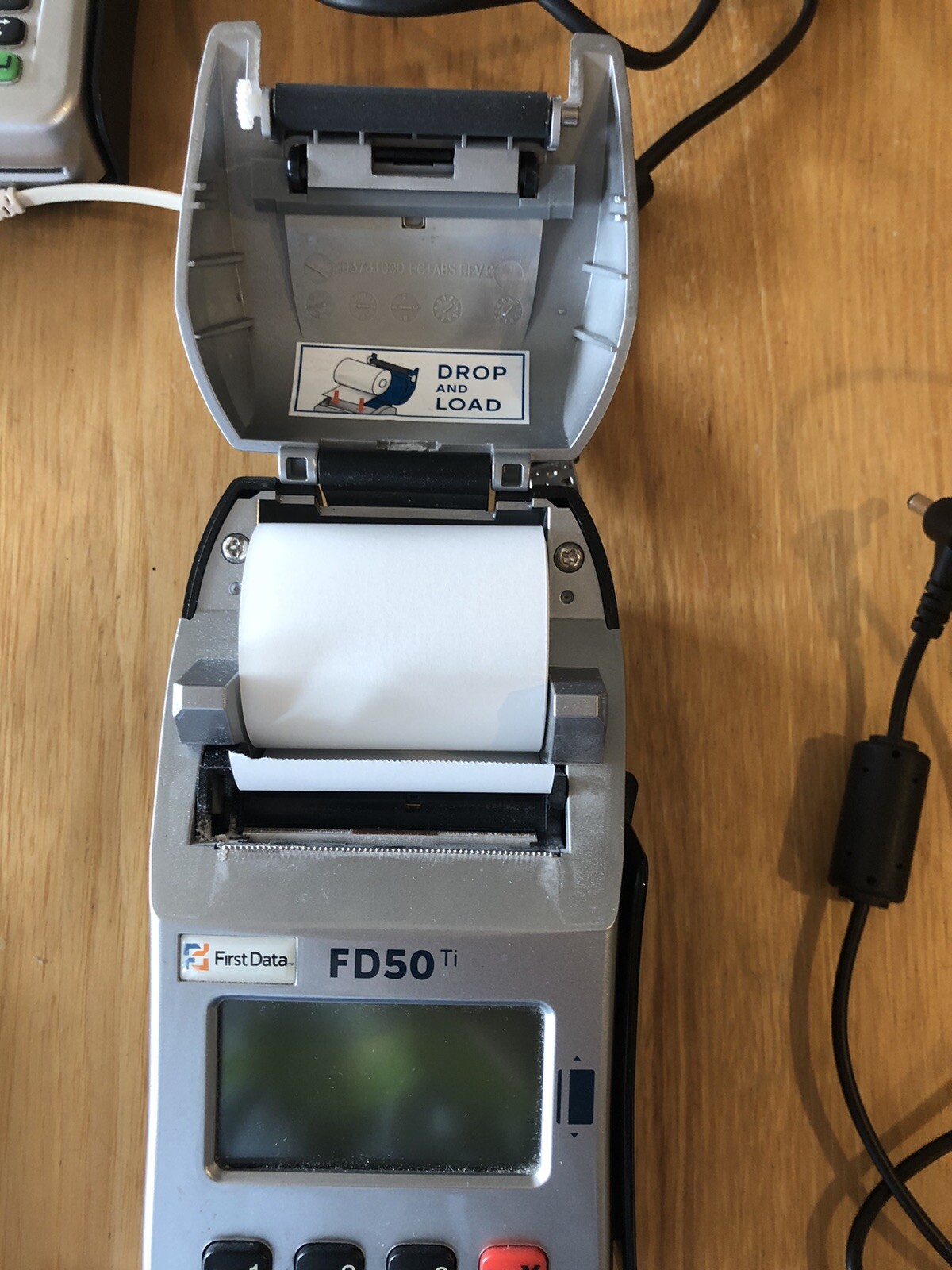 First Data FD50ti Credit Card Teminal plus Extension Reader, Power, Phone Line