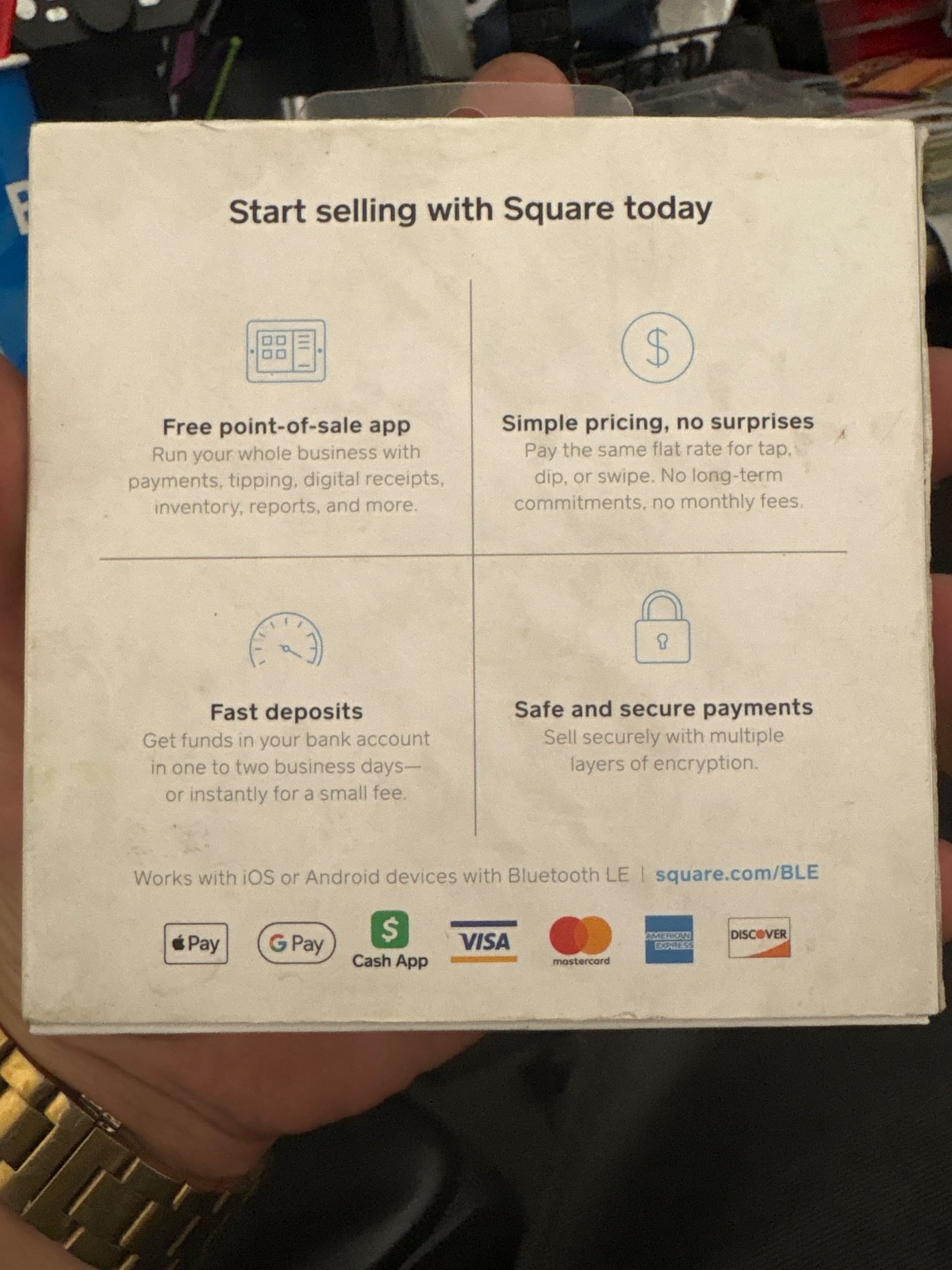 Square Contactless Chip Magstripe Bluetooth Credit Card Reader A-SKU-0485