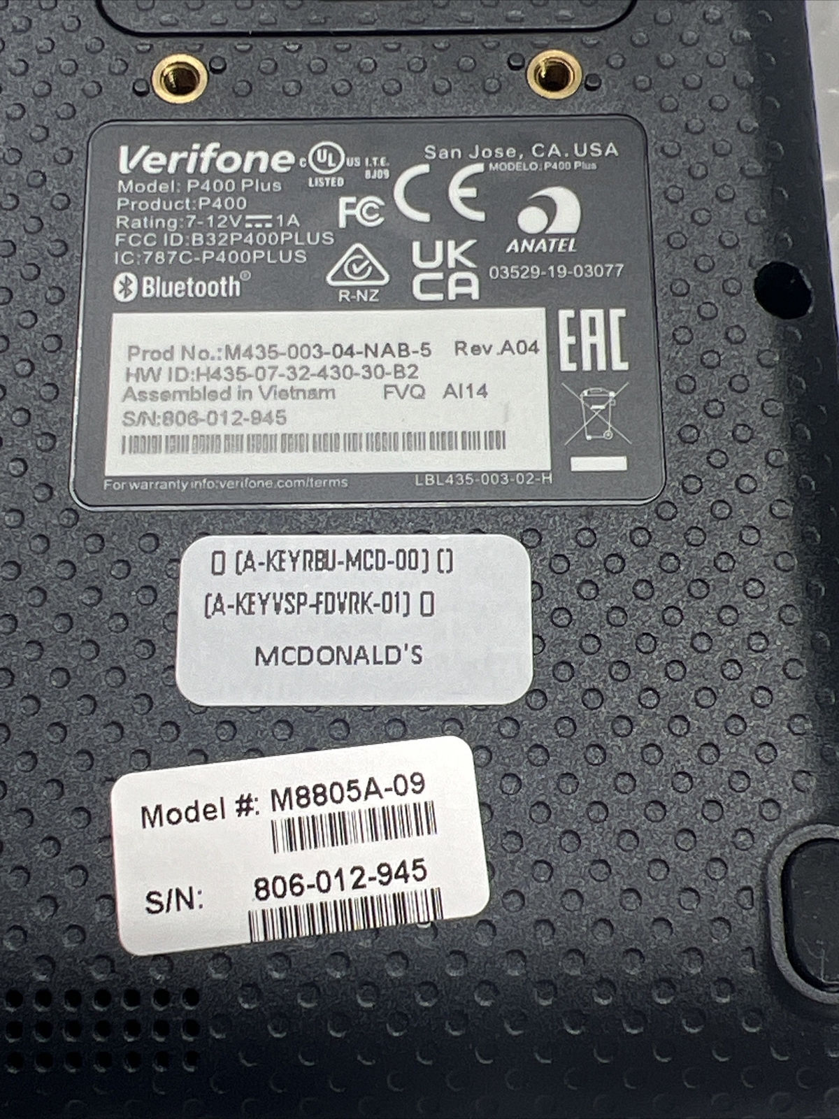 Verifone P400 Plus M435-003-04-NAB-5 Kit