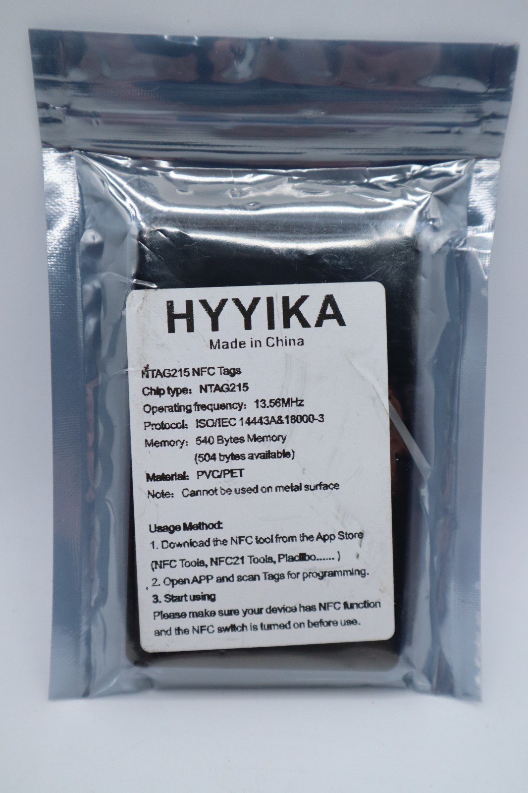 (10 PCS) HYYIKA NTAG215 NFC Tags Programmable Black NFC Cards