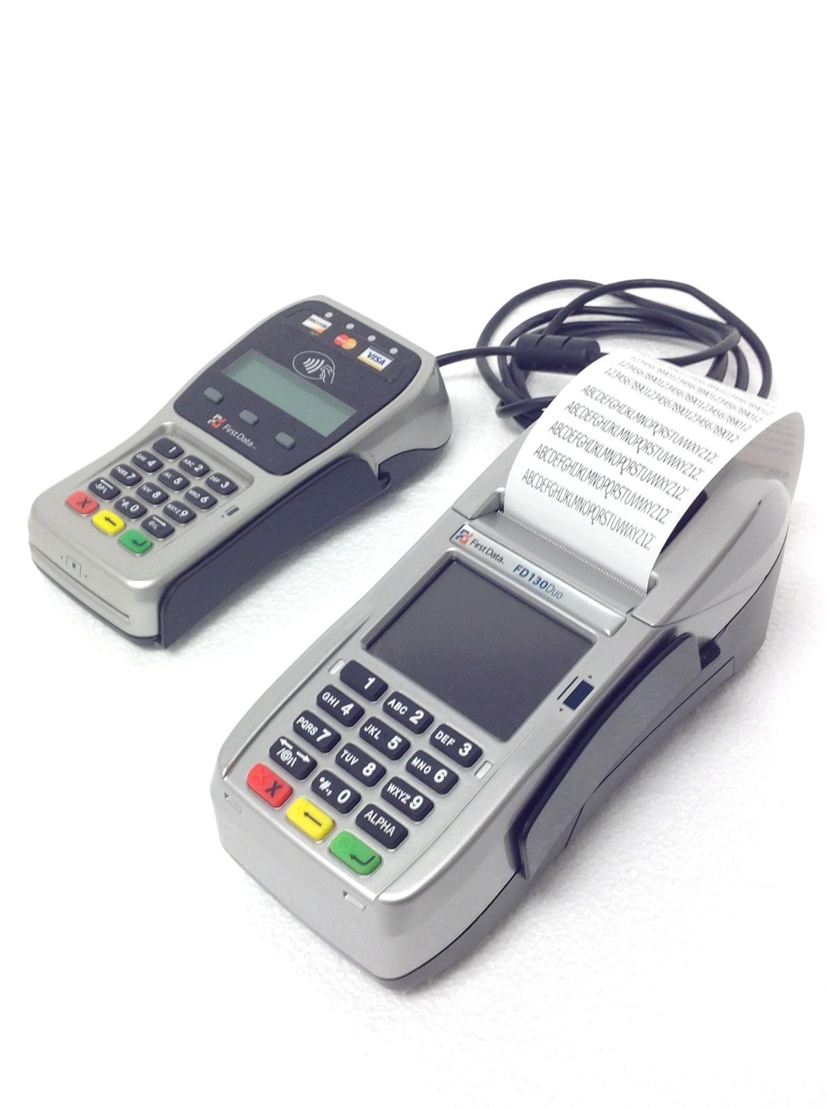 2x FIRST DATA FD130DUO Credit Card Machine w/ PinPad FD35 & Label Paper FREESHIP