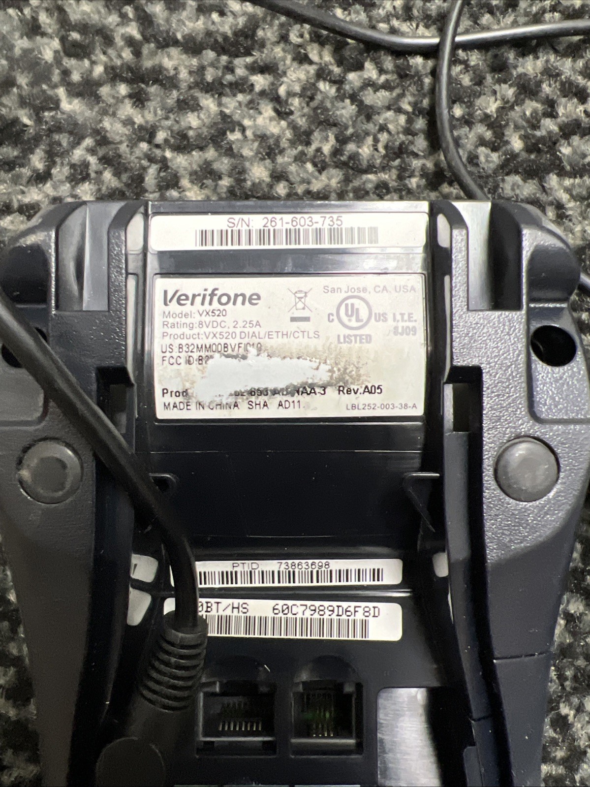 VeriFone VX520 Credit Card Terminal (tag234)