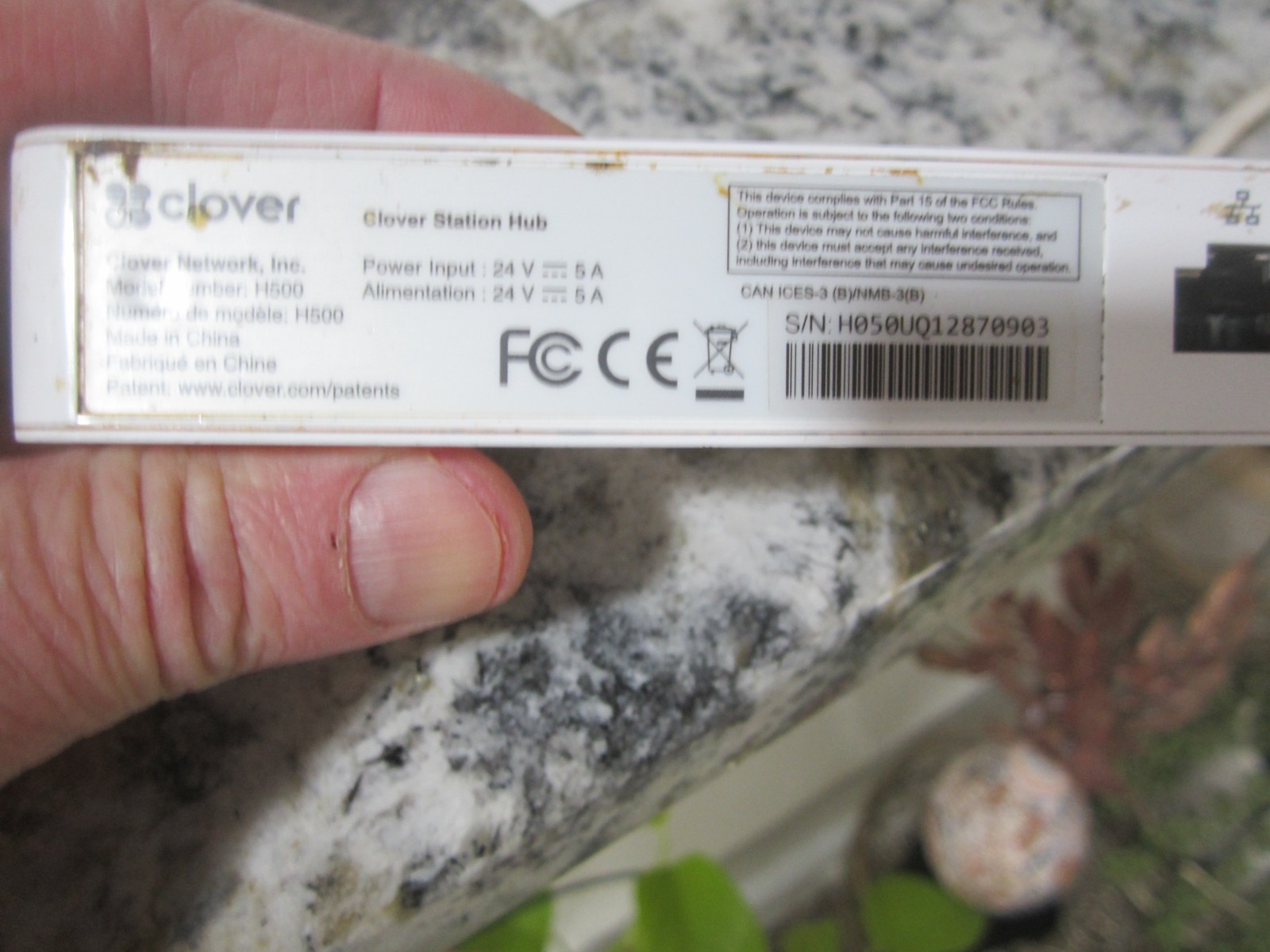Clover C500 POS Terminal – Powers On – Screen Only – Pin Locked