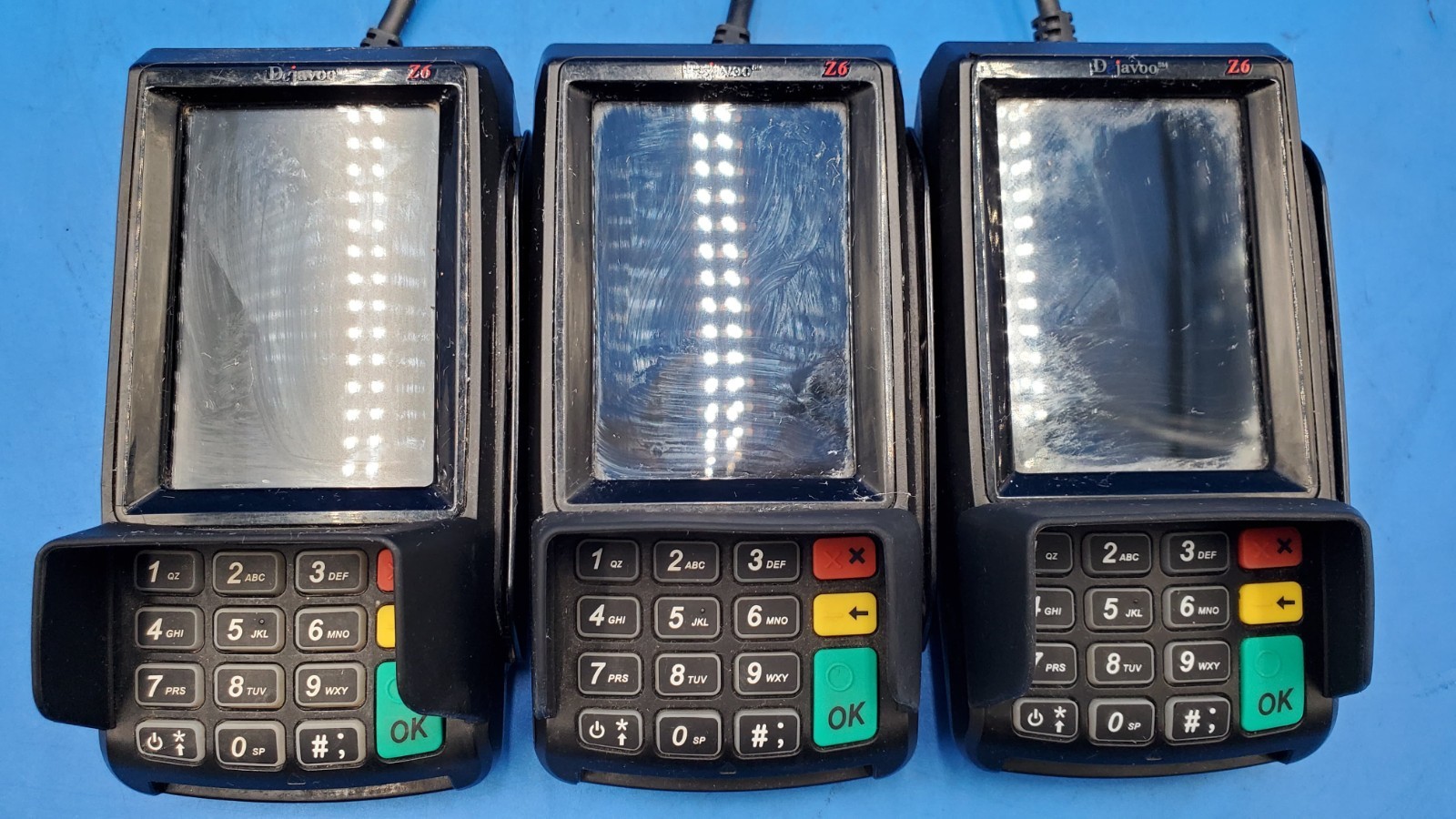 LOT OF 3/ Dejavoo Z6 Credit Card Terminal VEGA3000