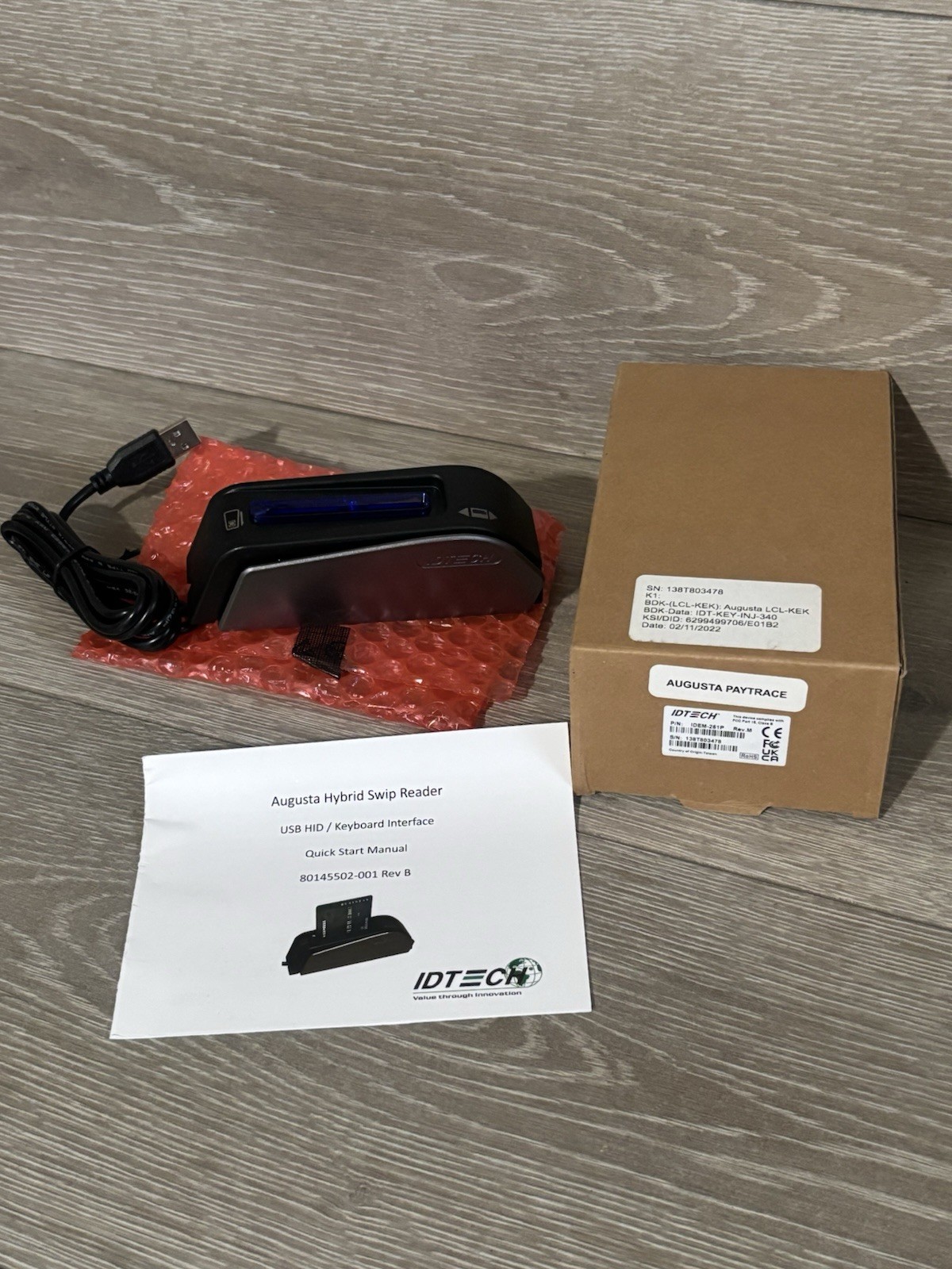 ID Tech Augusta, IDEM-251P, USB Chip and Magnetic Stripe Card Reader