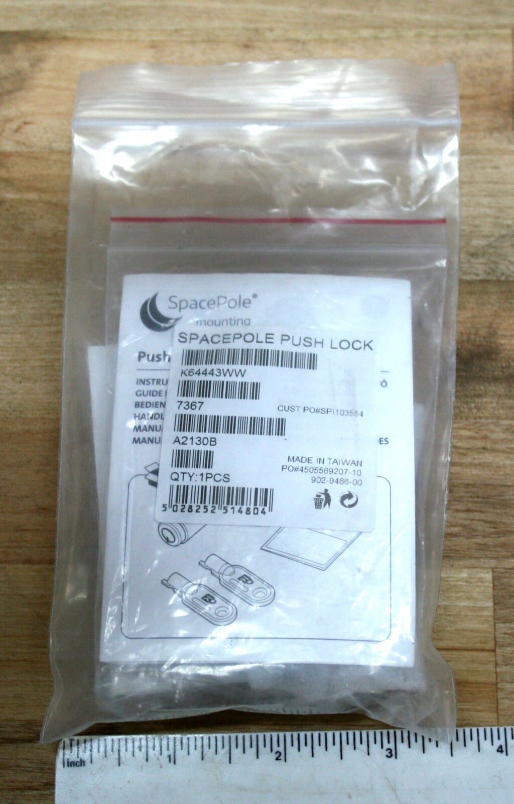 LOT OF 2 NEW SPACEPOLE PUSHLOCK SPPL001 K64443WW