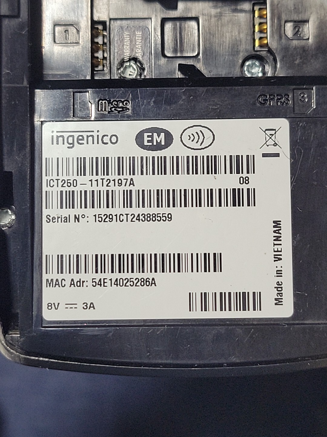 Ingenico iCT250 LCD Display Wireless Credit Card Reader Terminal Lot Of 3 Parts
