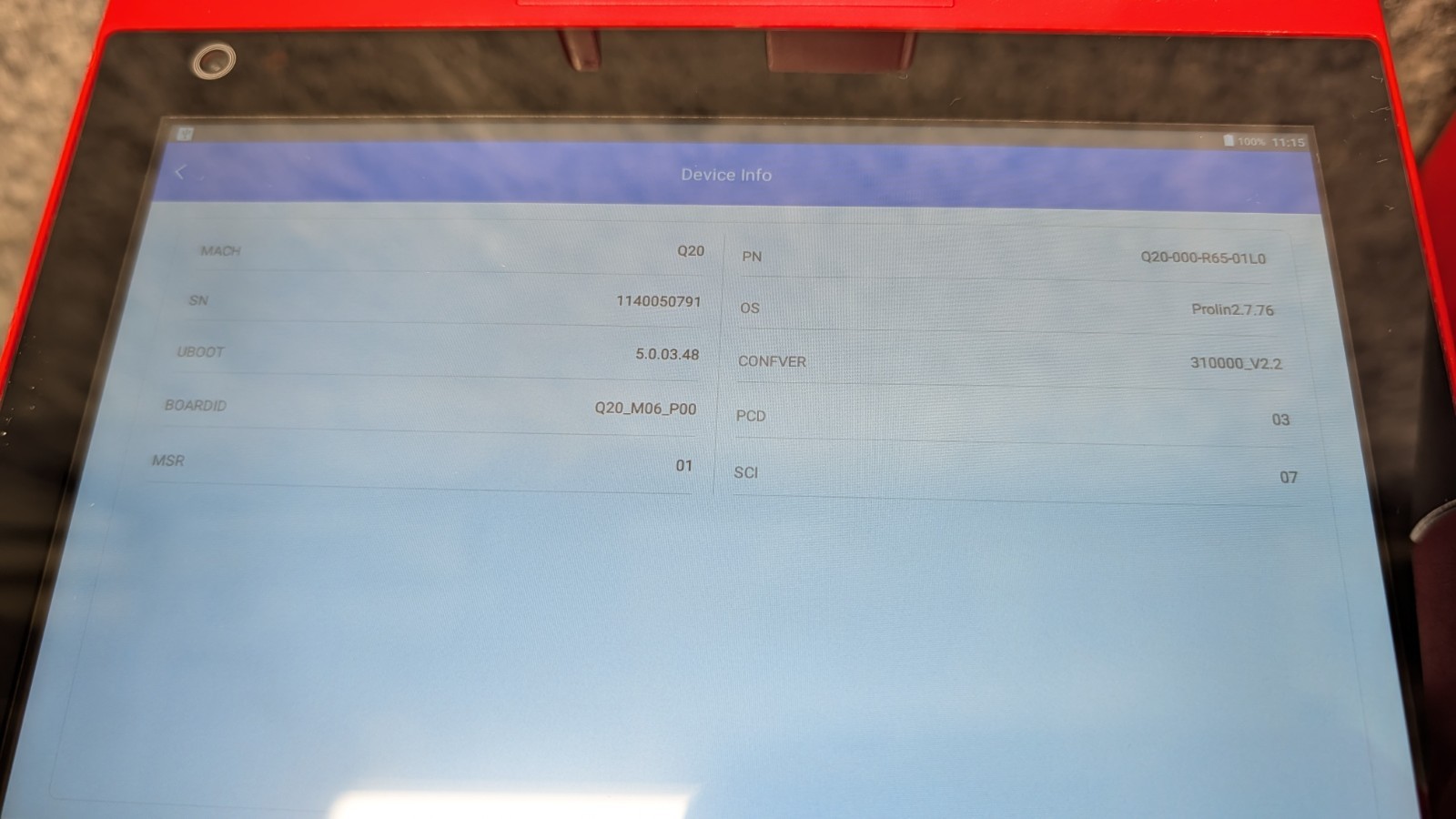 PAX E500 Smart POS Terminal – Scholastic Branded – Powers On