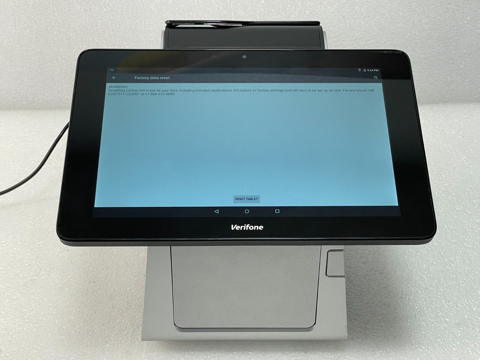 Verifone Carbon 10 Point of Sale System w/ STAND PRNTER & ADAPTER FOR PARTS READ