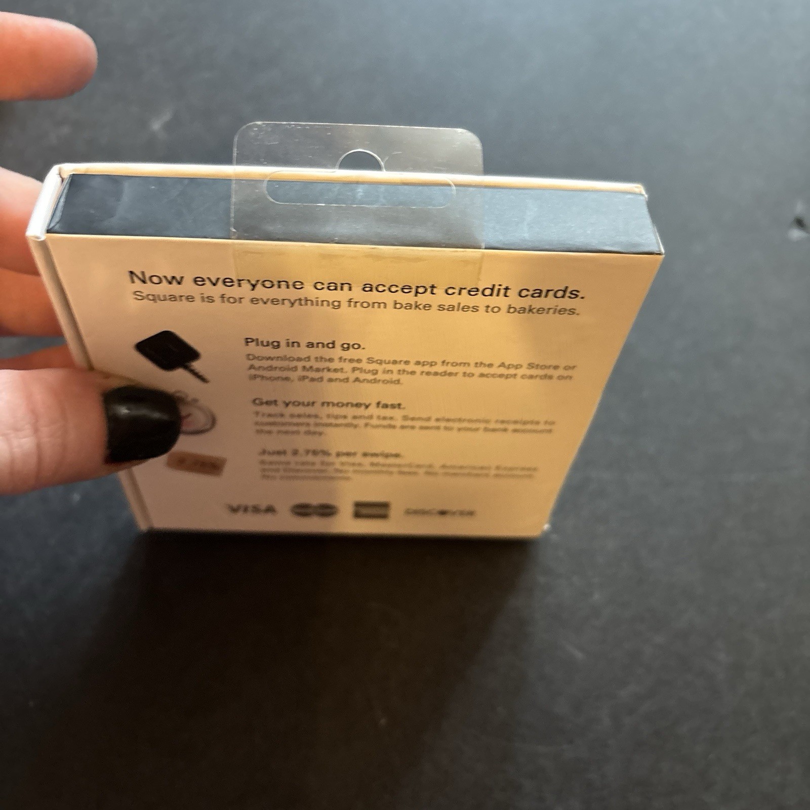New in Box Square RO1G1W/5 Credit Card Reader for Apple and Android Phones wires