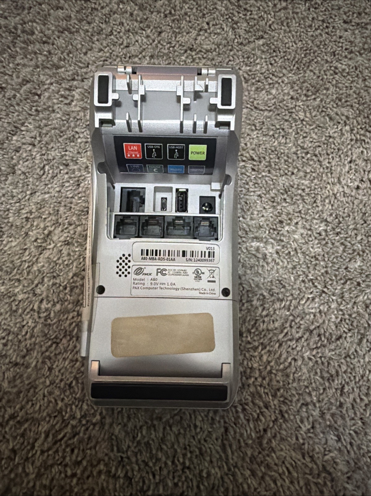 PAX A80 Android Desktop Payment Terminal (A80-MBA-RD5-01AA)