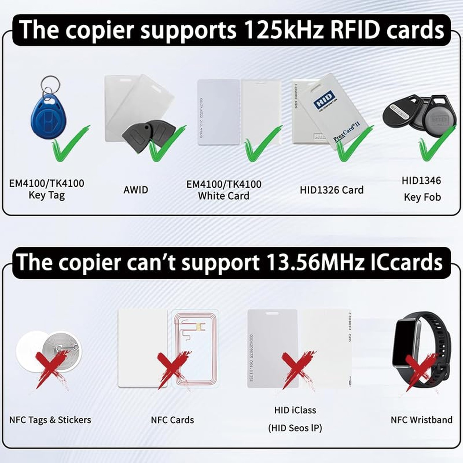 Handheld 125khz RFID Reader Writer,AWID and HID Copier with 5 T5577 Keyfobs &…