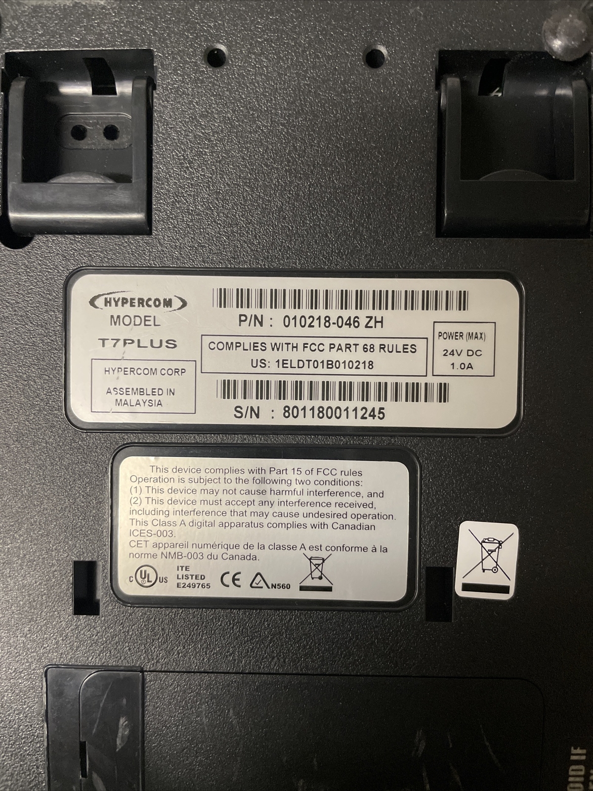 Hypercom T7Plus Credit Card Machine w/o Power Supply *UNLOCKED*