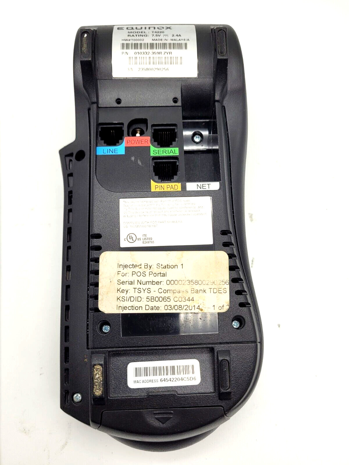 Equinox T4220 – Credit Card Payment Terminal System (No Power Cable)