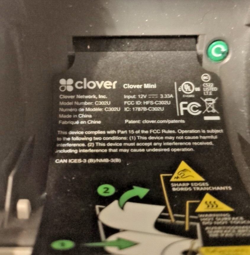 3x CLOVER Mini C302U Credit Card Reader POS System