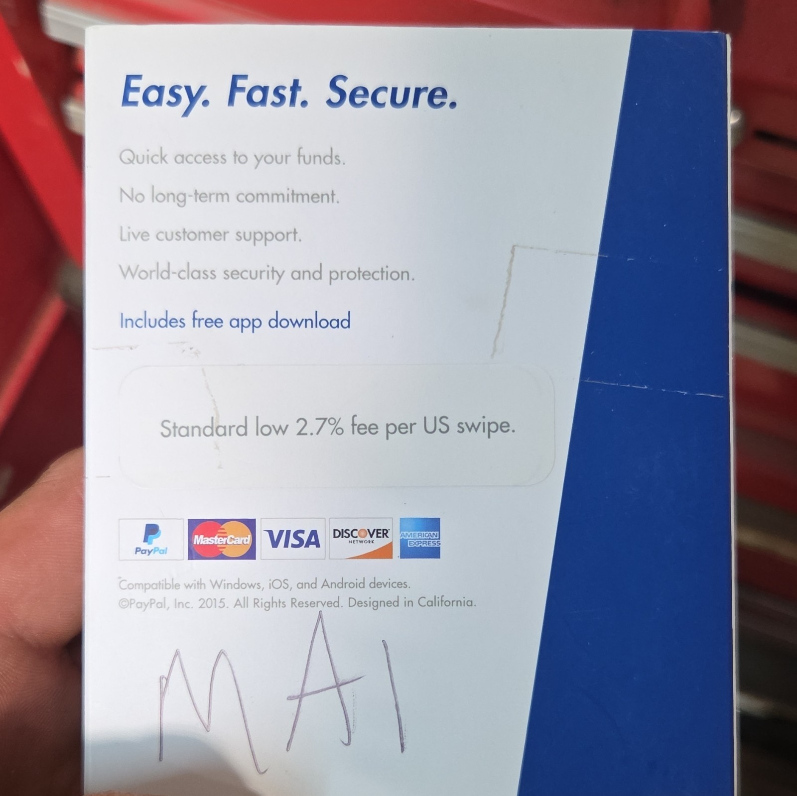PayPal Mobile Card Reader Credit Card Reader/Writer for iOS Android Windows